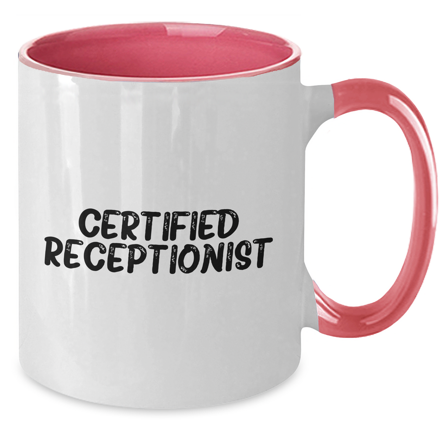 Funny Gifts from Friends and Family for Certified Receptionist, Two Tone Coffee Mug, Father's Day Unique Gifts - Victory Thru Vision