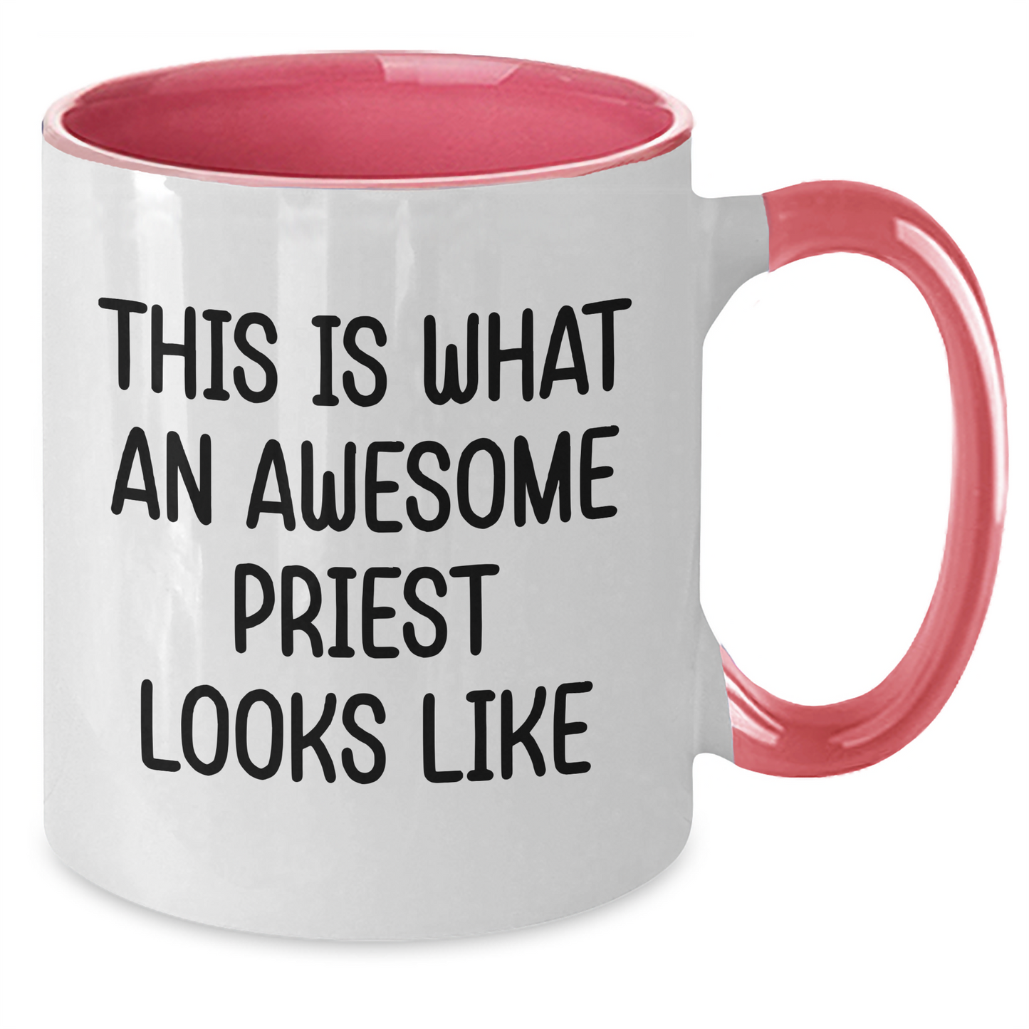 Funny Priest Gifts - Two Tone Coffee Mug for Father's Day - This Is What An Awesome Priest Looks Like, Gifts from Men to Priest - Victory Thru Vision