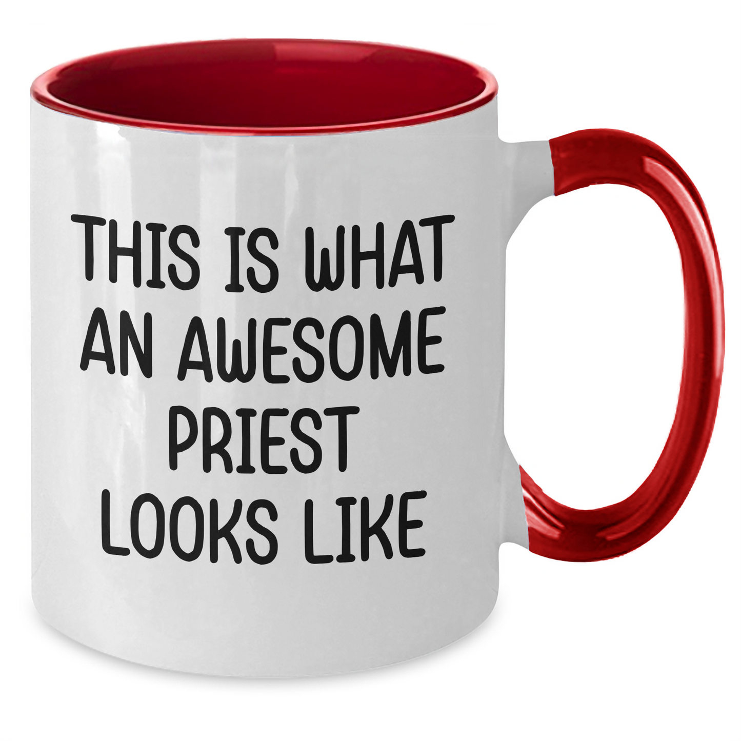 Funny Priest Gifts - Two Tone Coffee Mug for Father's Day - This Is What An Awesome Priest Looks Like, Gifts from Men to Priest - Victory Thru Vision