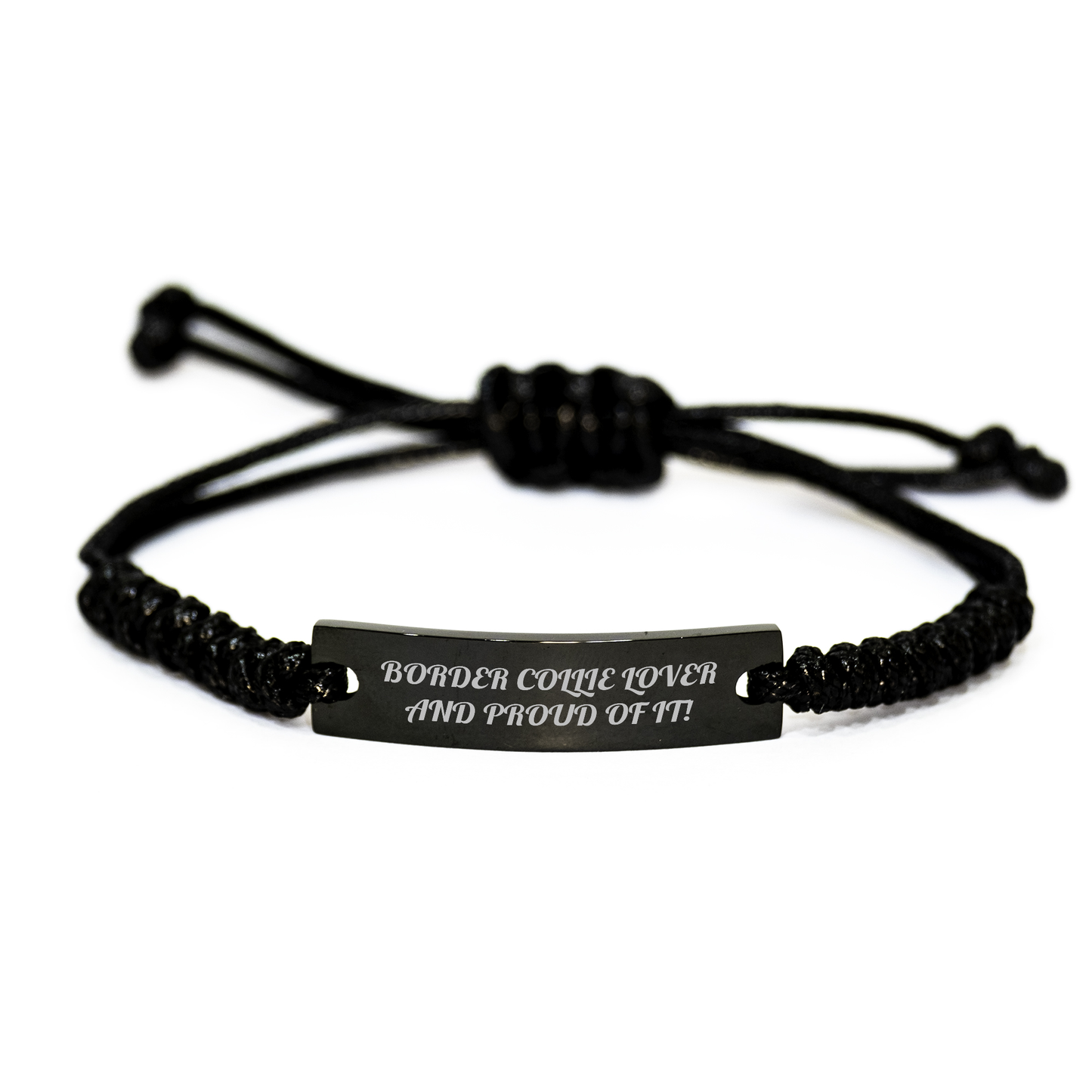 Border Collie Dog Lover's Gift - Funny Quote Rope Bracelet for Men, Gifts from Family, Unique Father's Day Unique Gifts for Him - Image 1