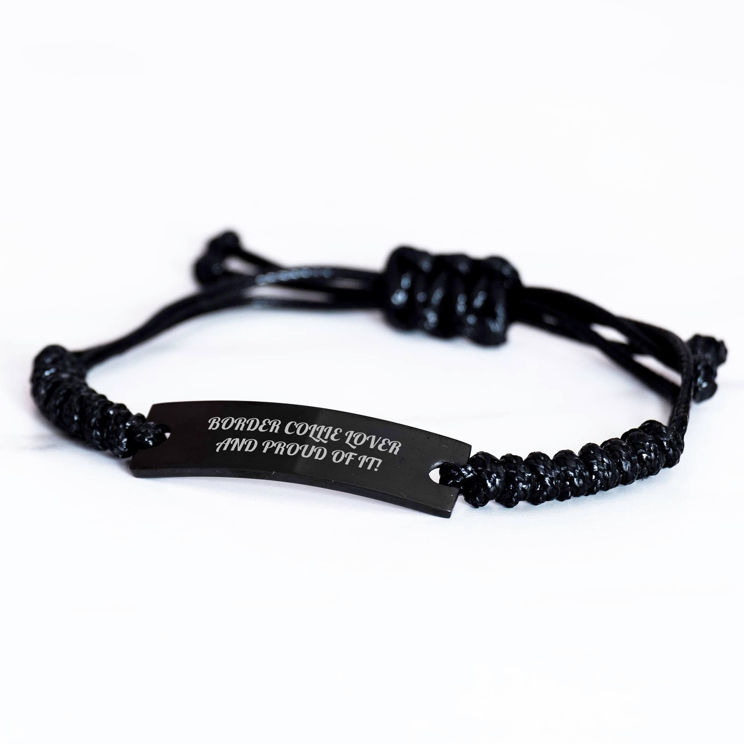 Border Collie Dog Lover's Gift - Funny Quote Rope Bracelet for Men, Gifts from Family, Unique Father's Day Unique Gifts for Him - Image 2