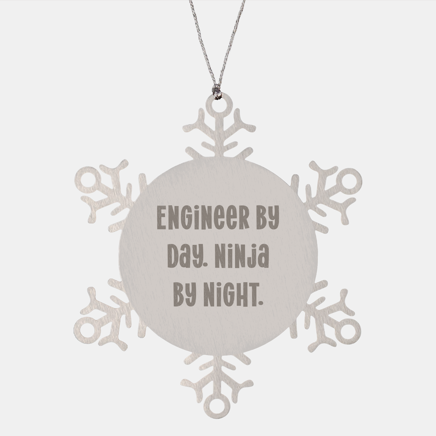 Engineer Gifts from Men for Engineer By Day, Ninja By Night. Snowflake Ornament, Christmas Unique Snowflake Ornaments for Engineers, Men, Friends and Family - Image 1