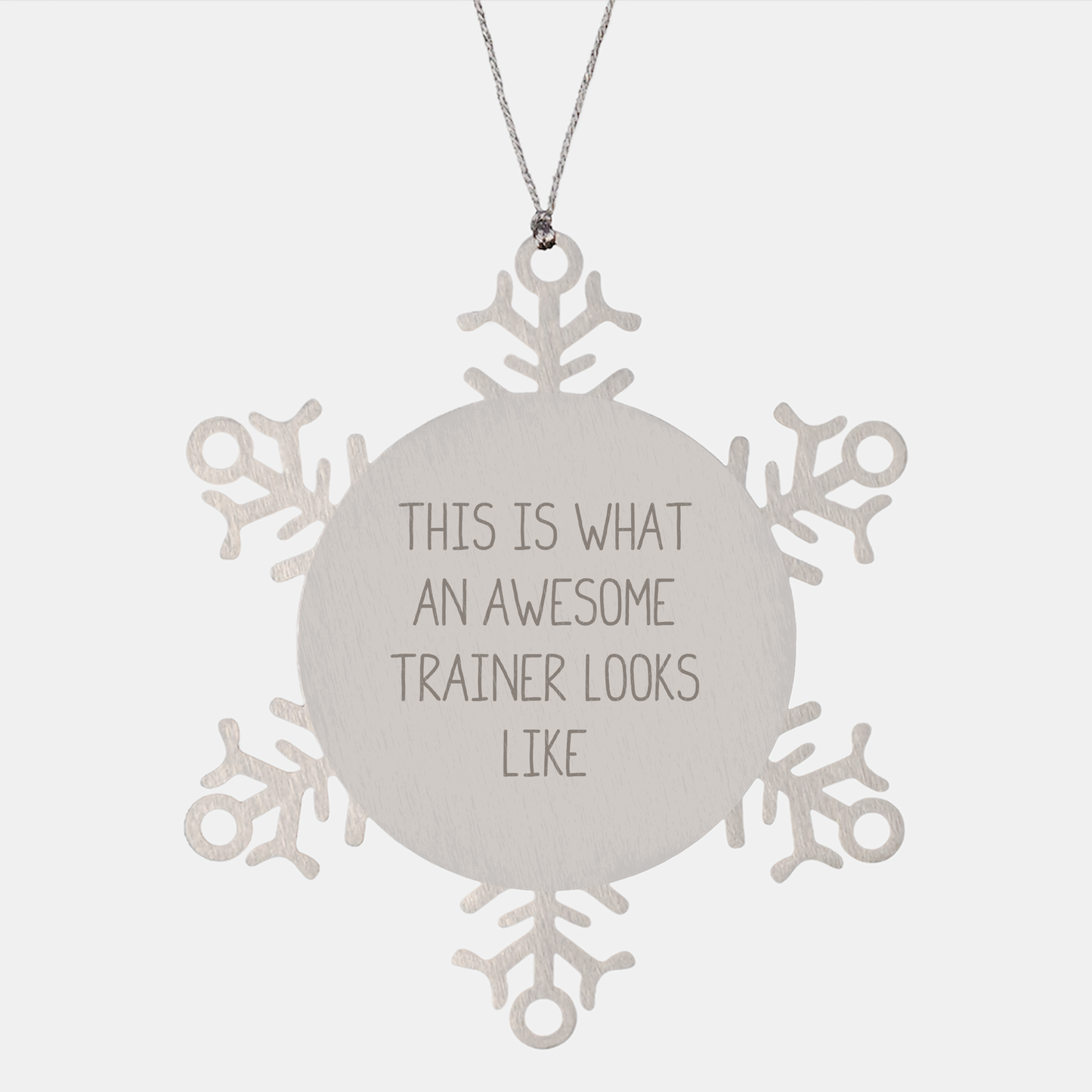 Trainer Gifts from Friends, Snowflake Ornaments for Awesome Trainers, 'This Is What An Awesome Trainer Looks Like' Funny Xmas Gift - Image 1