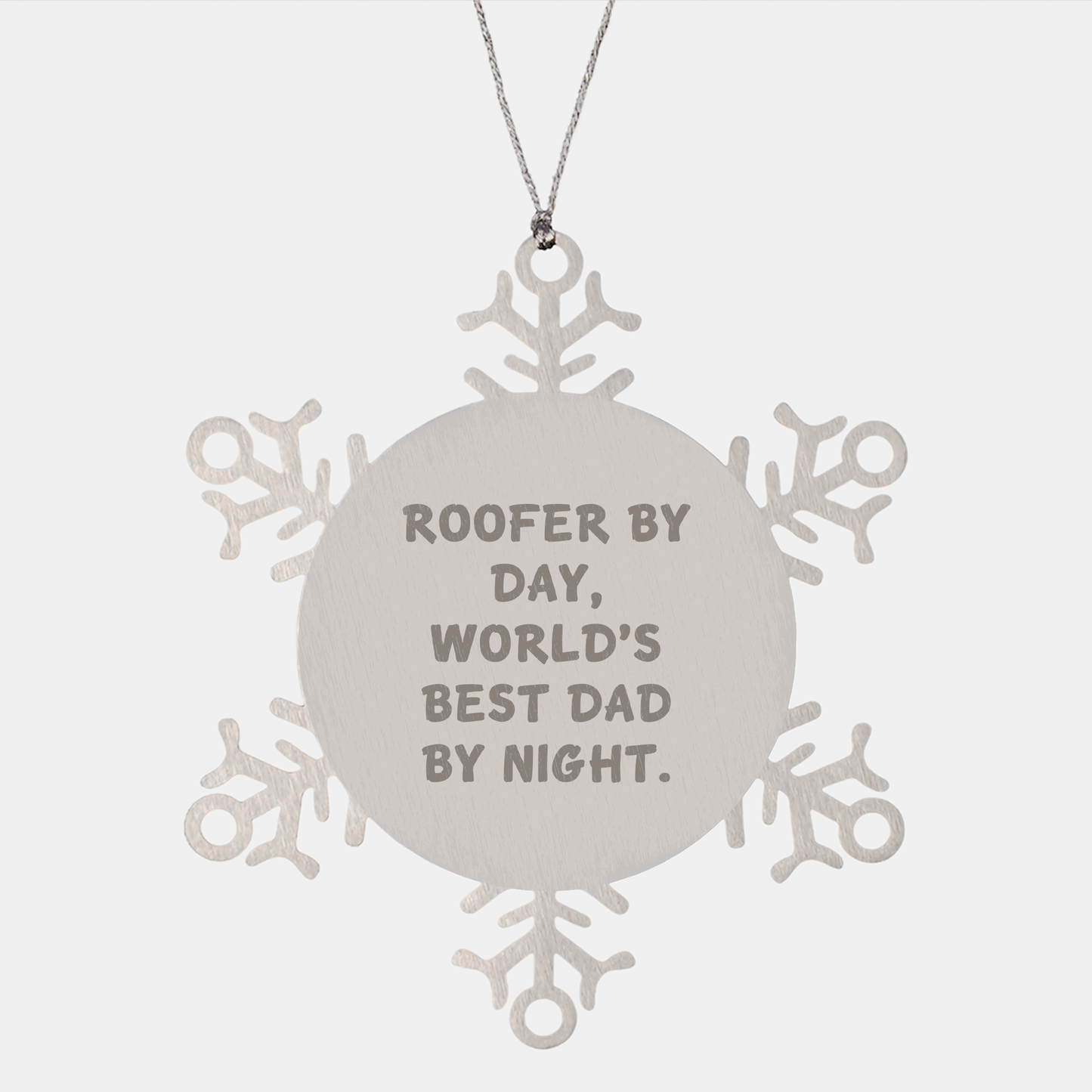Roofer By Day, World's Best Dad By Night - Snowflake Ornament, Gifts from Friends for a Roofer, Christmas Unique Gifts - Image 1