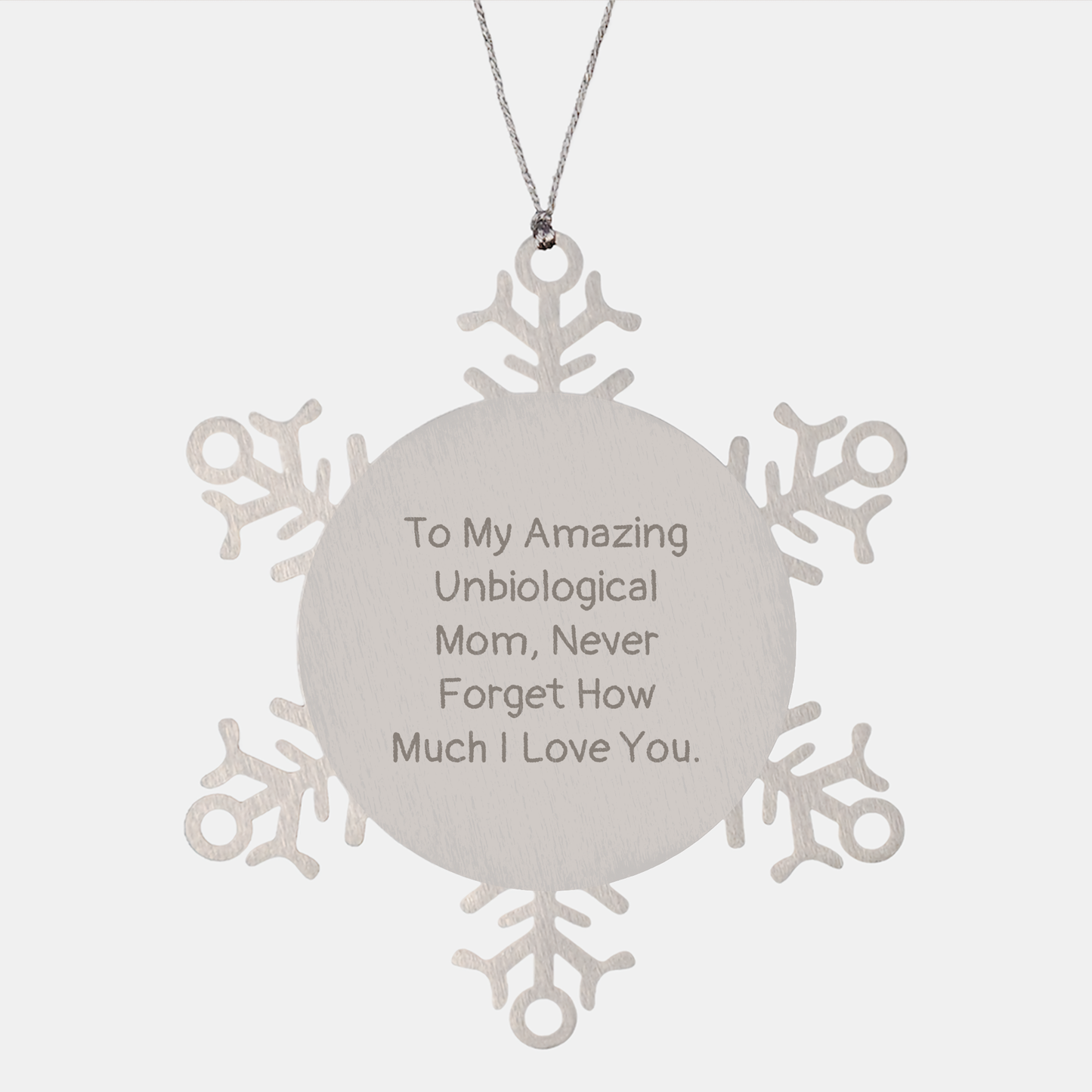 Unbiological Mom Gifts, To My Amazing Unbiological Mom, Funny Snowflake Ornament, Christmas Unique Gifts from Family, Gifts for Unbiological Mom - Image 1