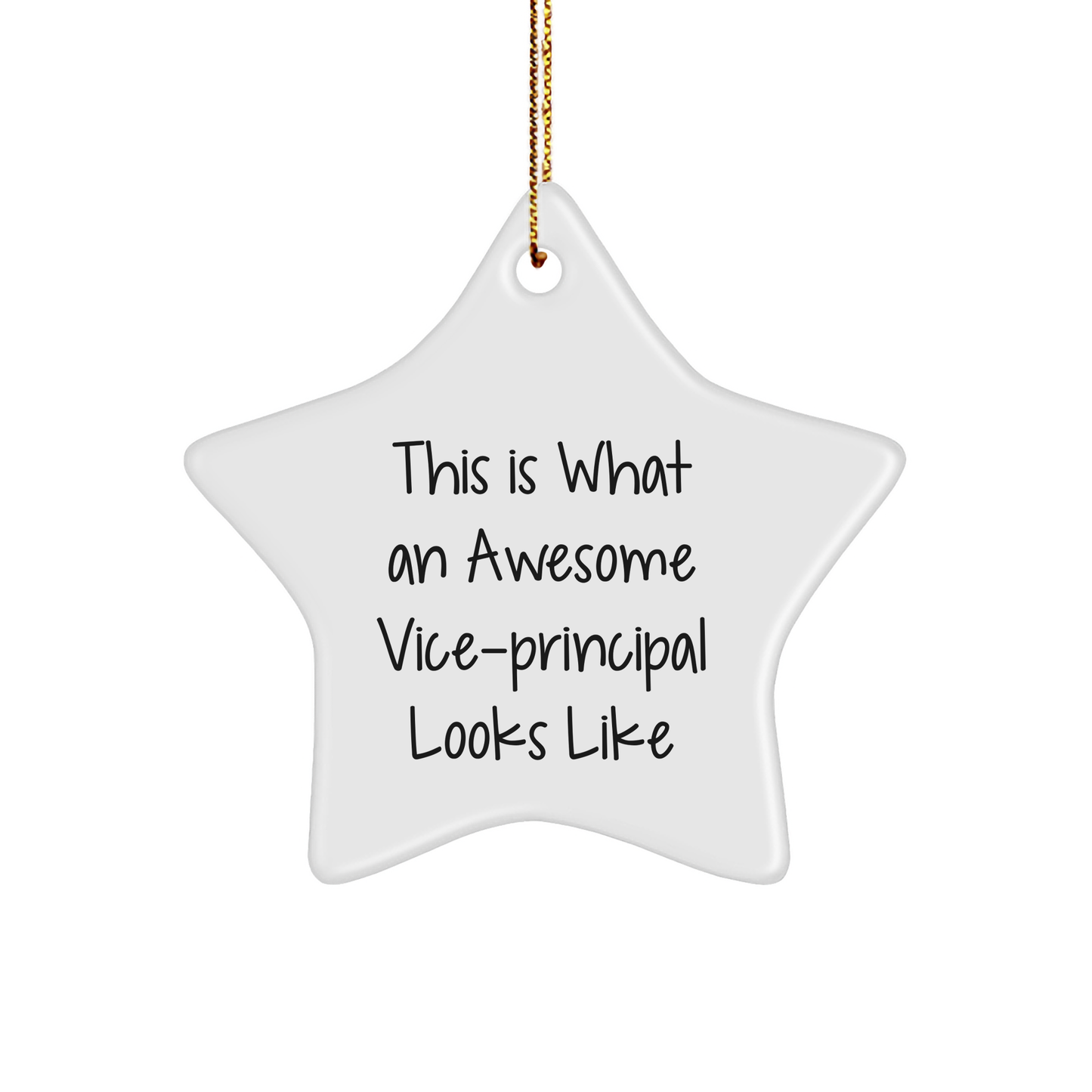 Funny Vice-Principal Gifts from Friends and Family, 'This Is What An Awesome Vice-Principal Looks Like' Star Ornament for Vice-Principal, Christmas Unique Gifts - Image 1