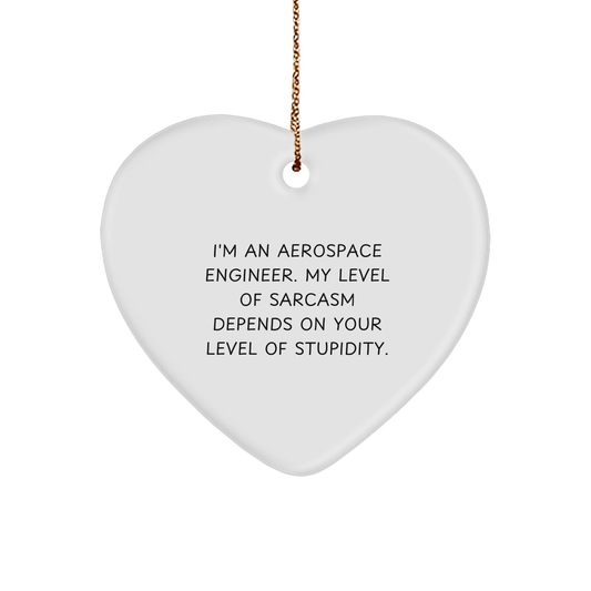 Aerospace Engineer Sarcasm Gift Heart Ornament - Funny Unique Christmas Unique Gifts for Aerospace Engineers and Space Lovers - Inspirational Funny Quote for Engineer's Home Decor - Victory Thru Vision