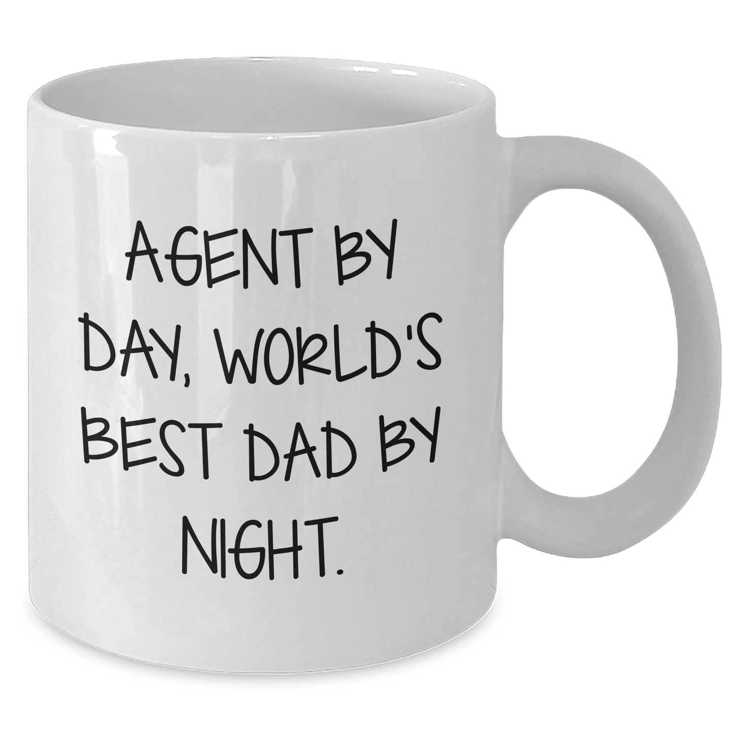 Agent By Day, World's Best Dad By Night. Funny White Coffee Mug Gifts from Mom, Graduation Unique', - Victory Thru Vision