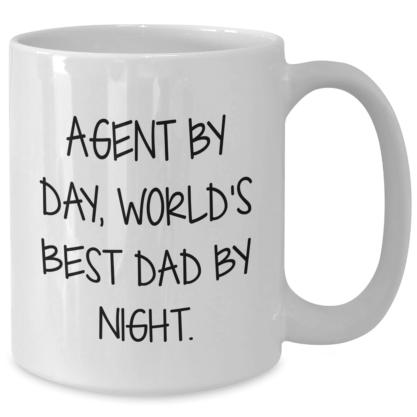 Agent By Day, World's Best Dad By Night. Funny White Coffee Mug Gifts from Mom, Graduation Unique', - Victory Thru Vision