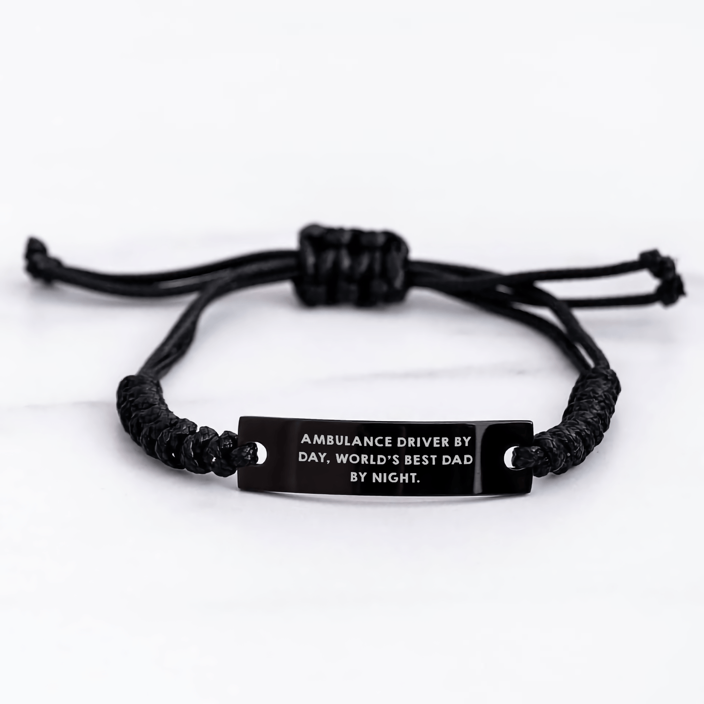 Ambulance Driver Gifts from Men Gifts for Ambulance Driver Rope Bracelet, Graduation Unique Gifts, Funny Quote 'Ambulance Driver By Day, World's Best Dad By Night.' - Victory Thru Vision