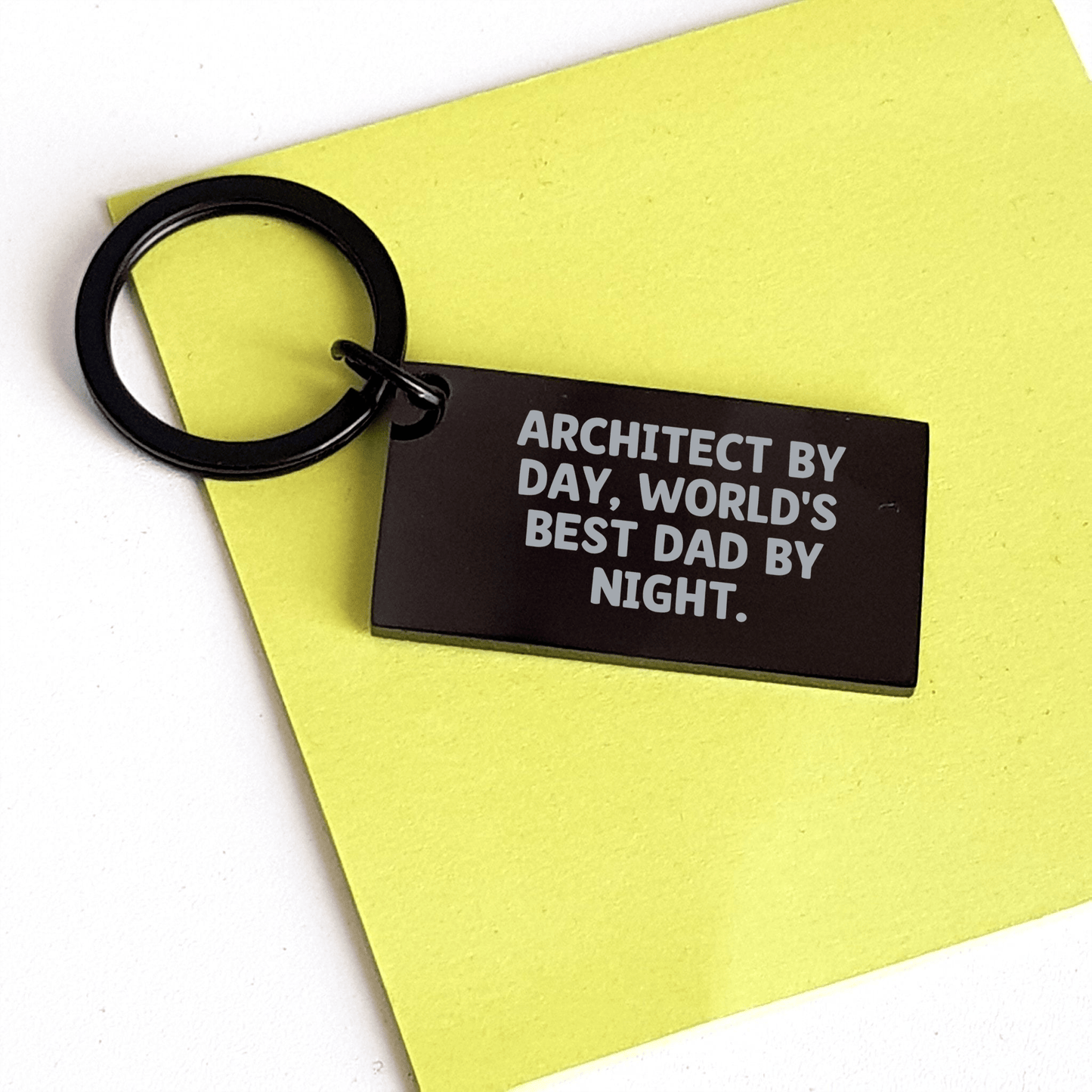 Architect Keychain Gifts from Dad - 'Architect By Day, World's Best Dad By Night.' Graduation Unique Gifts for Men - Victory Thru Vision