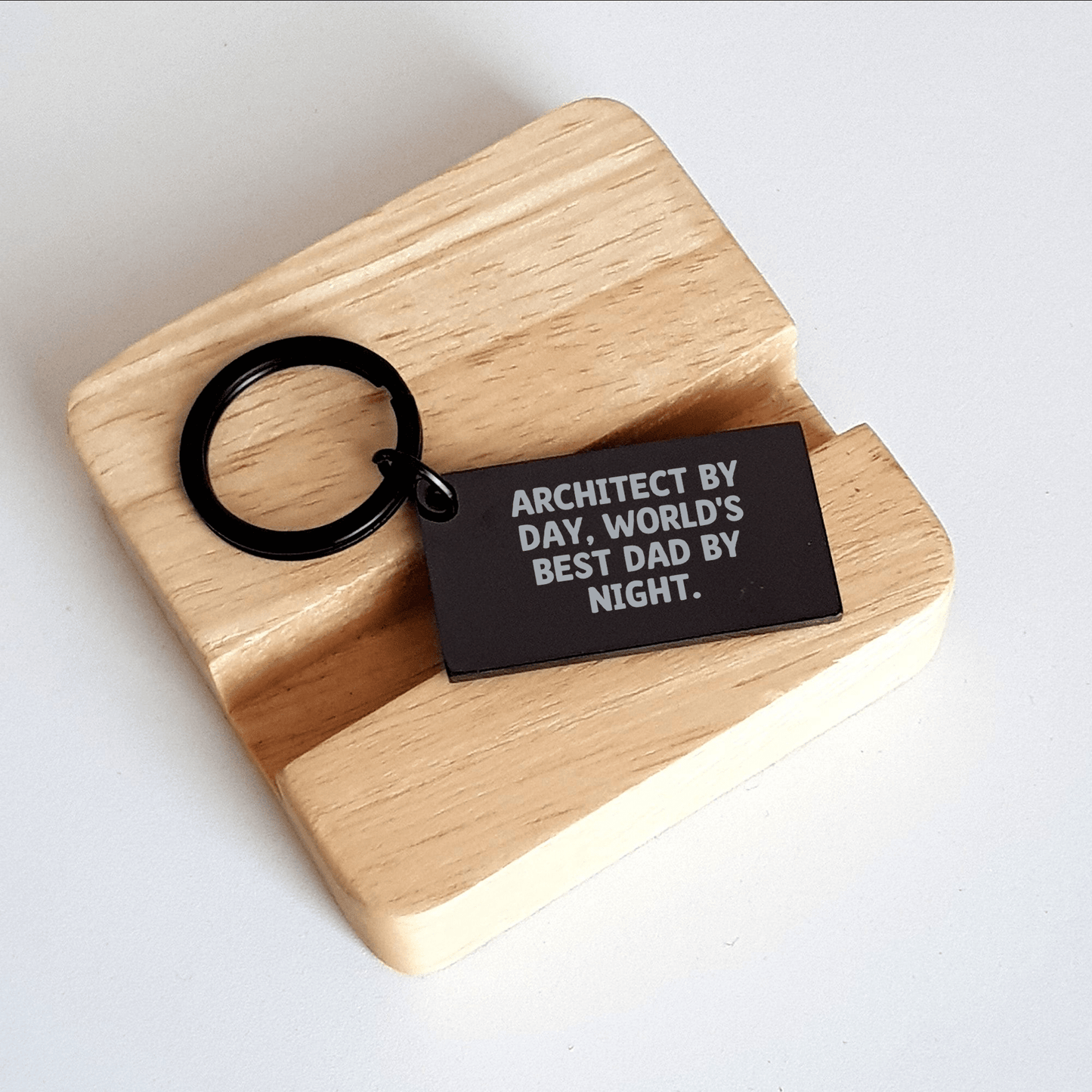 Architect Keychain Gifts from Dad - 'Architect By Day, World's Best Dad By Night.' Graduation Unique Gifts for Men - Victory Thru Vision