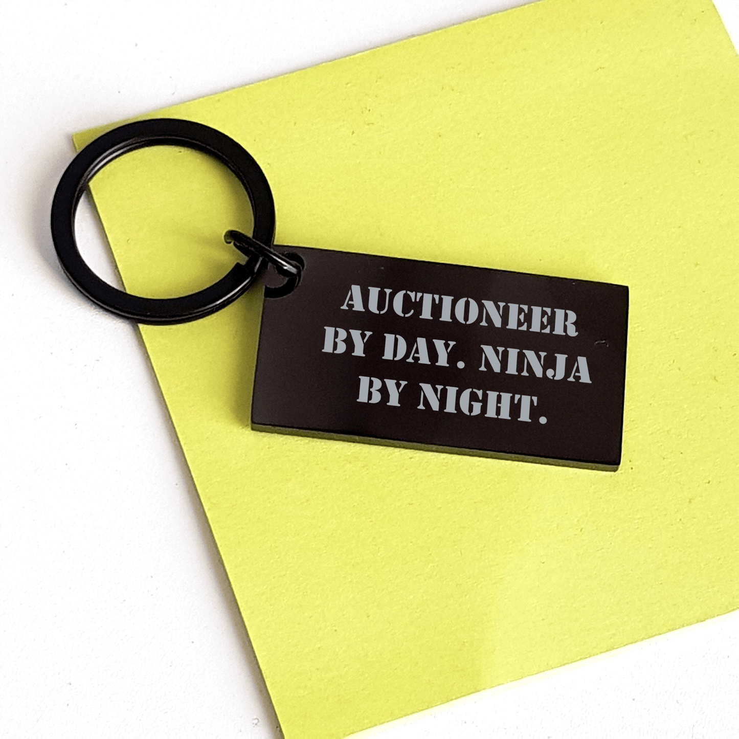 Auctioneer By Day, Ninja By Night Keychain, Funny Graduation Gifts from Friends for Auctioneer - Victory Thru Vision