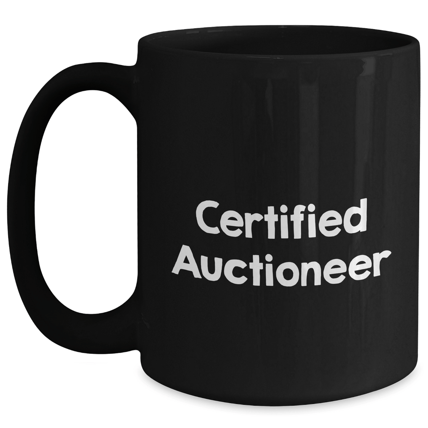 Auctioneer Gifts for Him - Certified Auctioneer Funny Quote Black Coffee Mug, Perfect for Father's Day Unique Gifts from Family - Victory Thru Vision