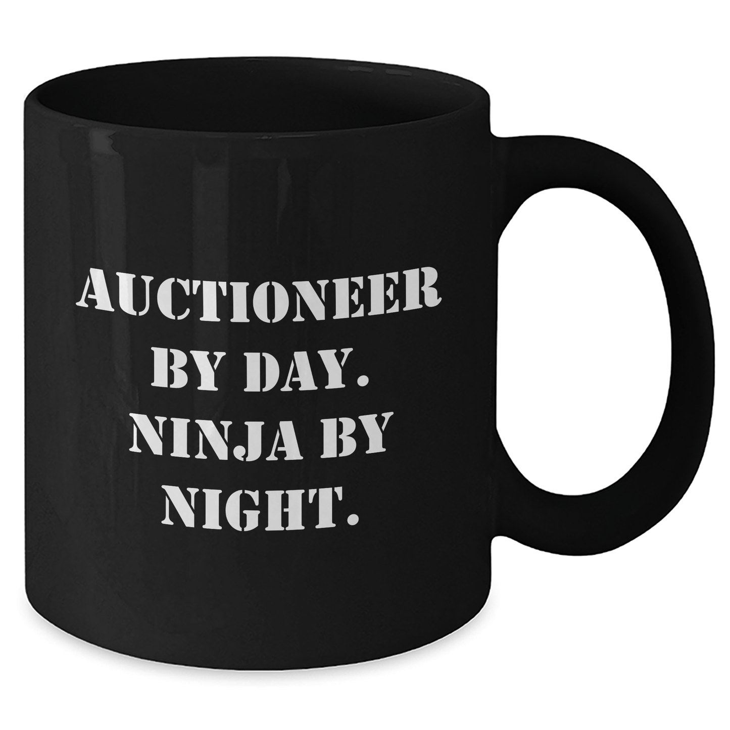Auctioneer Gifts Funny Quote Ninja Coffee Mug for Graduation, Gifts from Friends to Auctioneer, Black Coffee Mugs, Inspirational Gifts for Him - Victory Thru Vision