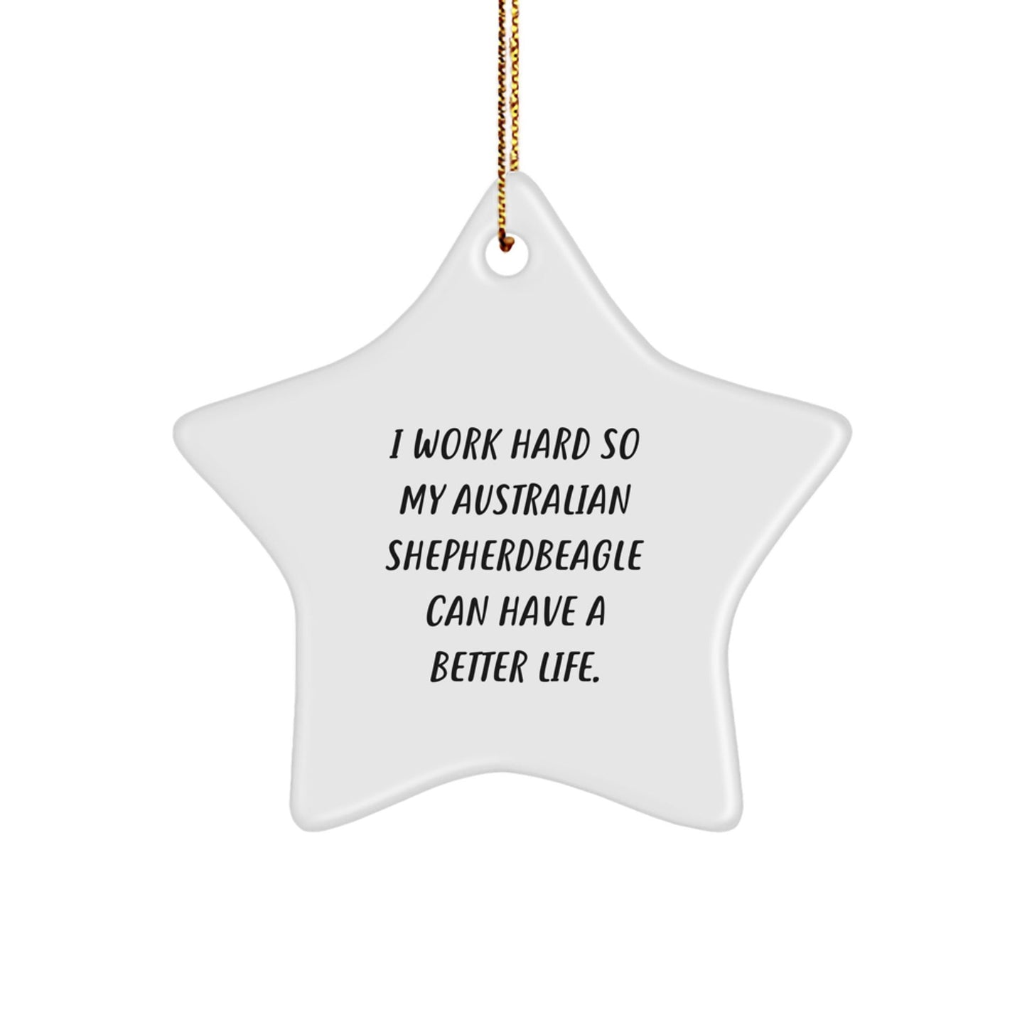 Australian Shepherd Dog Star Ornament Gifts from Men to Friends for Christmas - Victory Thru Vision