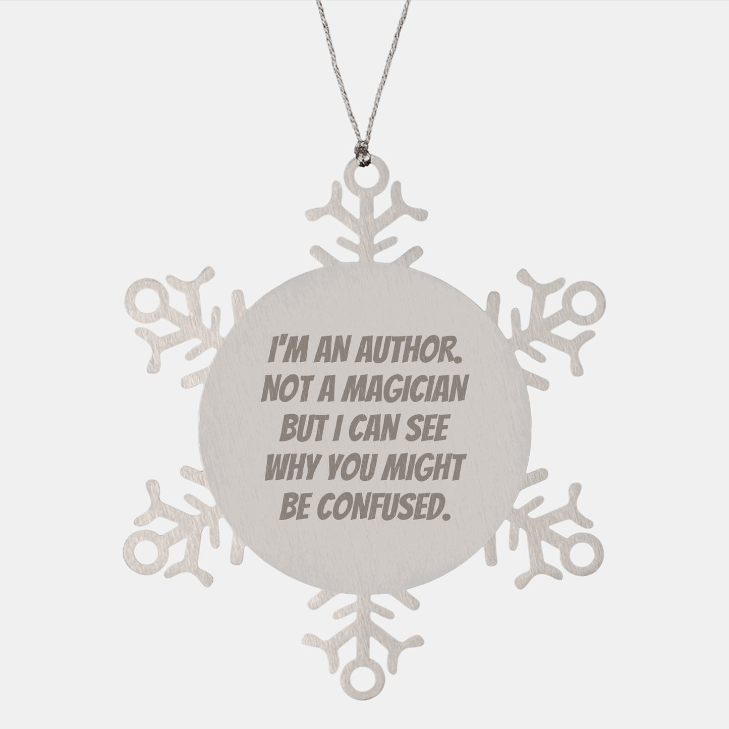 Author Snowflake Ornament Gifts from Friends, Gifts for Authors, Funny Christmas Unique Present - Victory Thru Vision