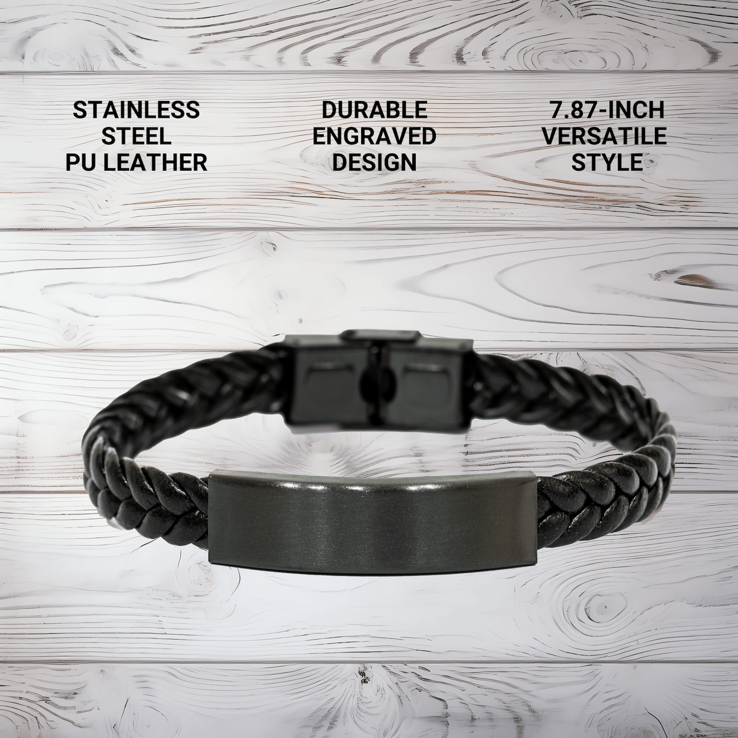 'Border Collie Lover And Proud Of It!' Unique Gifts for Border Collie Dog Lovers - Interlaced Leather Bracelet for Men - Father's Day Unique Gifts from Family - Victory Thru Vision