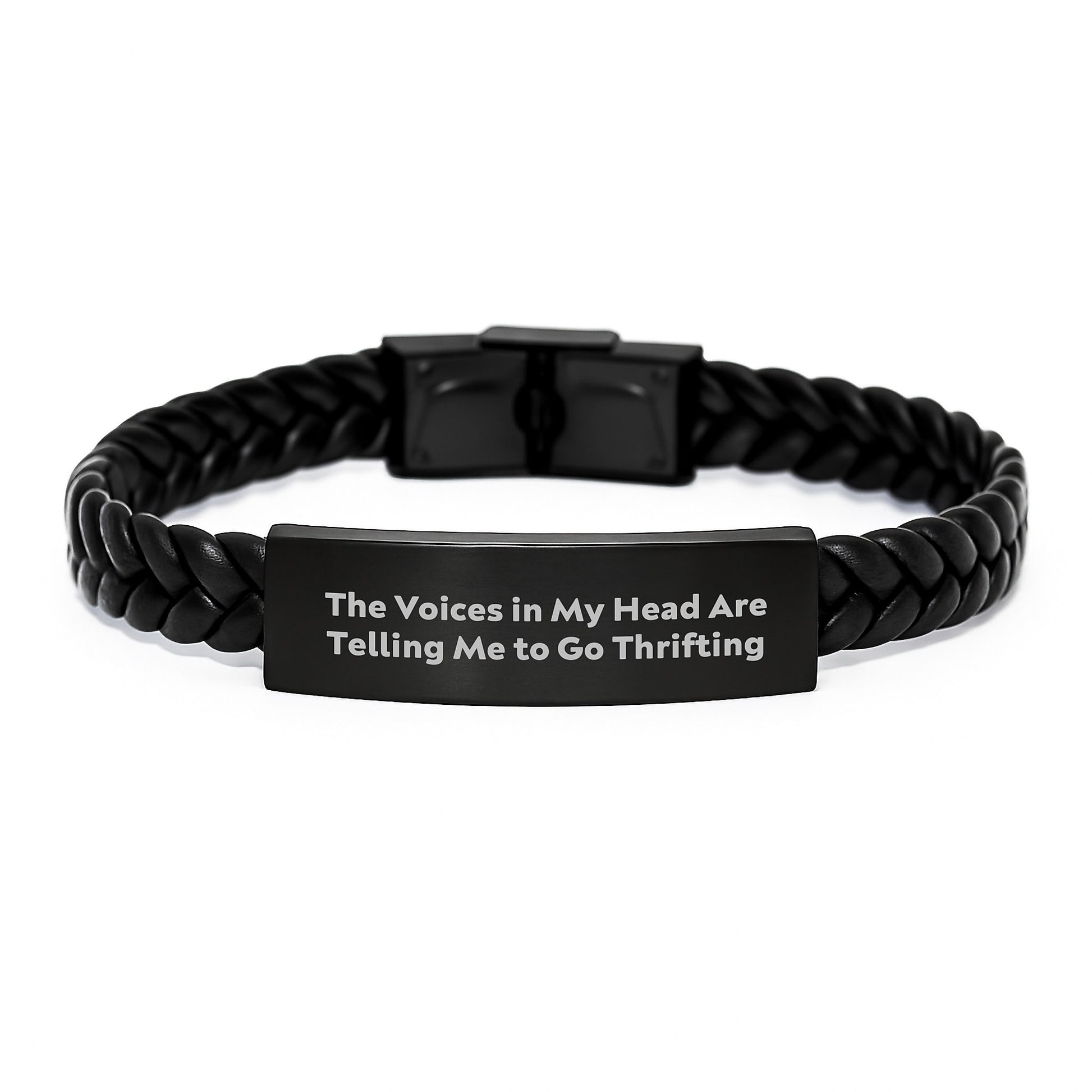 Funny Quote Thrifting Gifts for Friends and Family, Interlaced Leather Birthday Unique Gift from Loved Ones - Image 1
