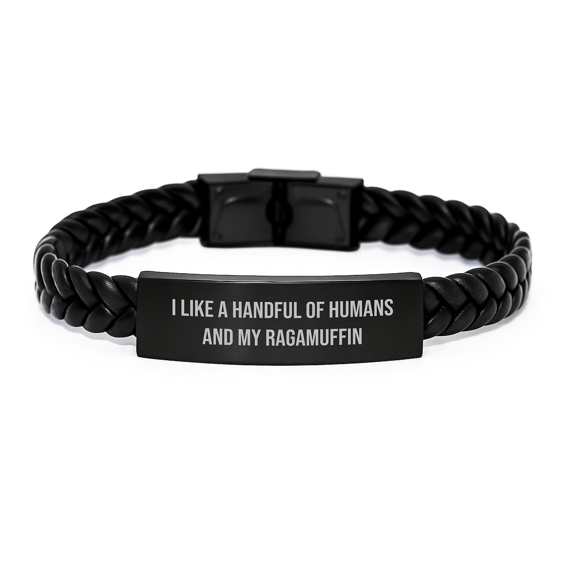 Unique Christmas Unique Gifts for Ragamuffin Cat Lovers - Funny Interlaced Leather Bracelet, Gift from Friends to Family - Image 1