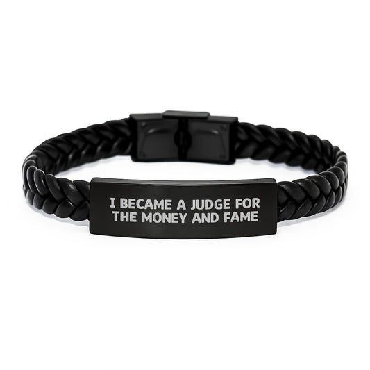Funny Judge Gifts for Men - Interlaced Leather Bracelet - Christmas Unique Gifts from Friends to Judge - Image 1