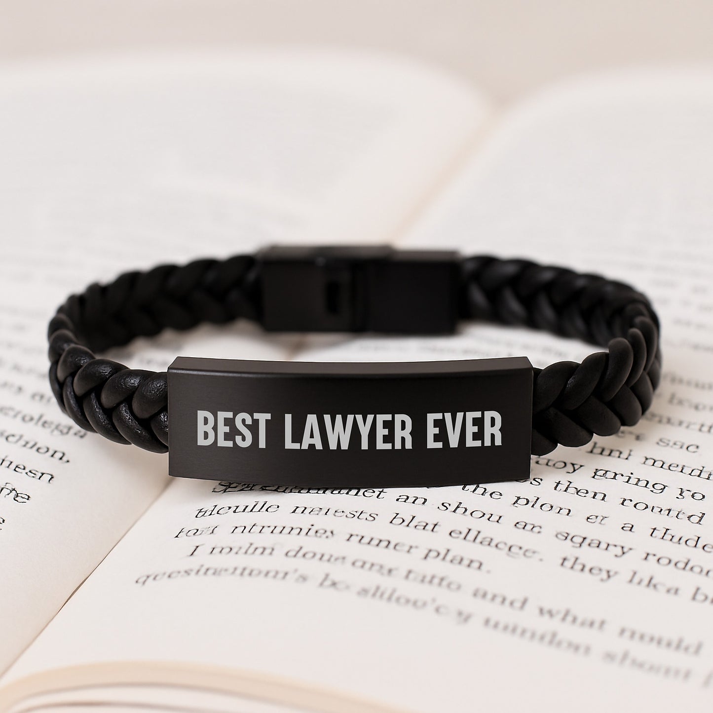 Funny Lawyer Gift, Best Lawyer Ever Quote Interlaced Leather Bracelet, Christmas Unique Lawyer Gifts from Friends and Family - Image 3