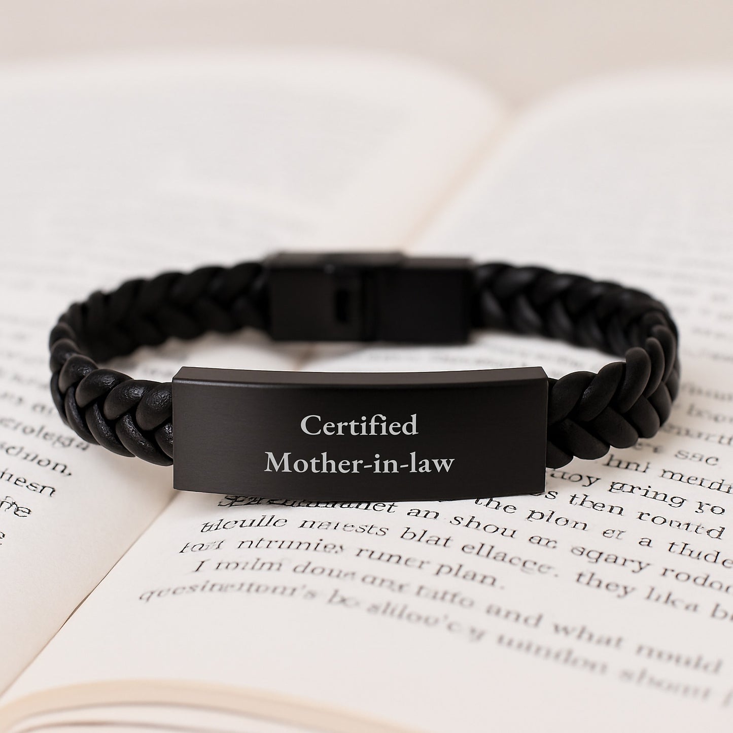 Funny Mom-in-law Gift, 'Love You More Than Pizza' Interlaced Leather Bracelet for Christmas Unique Gifts from Daughter to Mom-in-law - Image 3