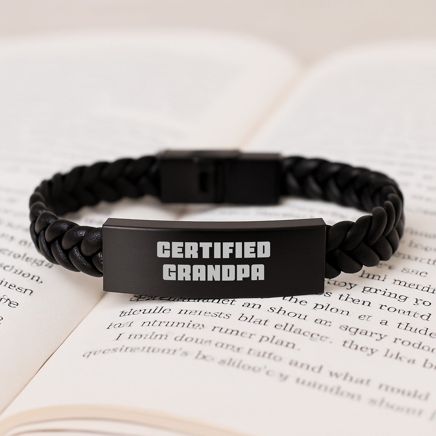 Funny Gifts for Grandpa, Grandpa Certified Interlaced Leather Bracelet, Men Christmas Unique Presents from Family - Image 3