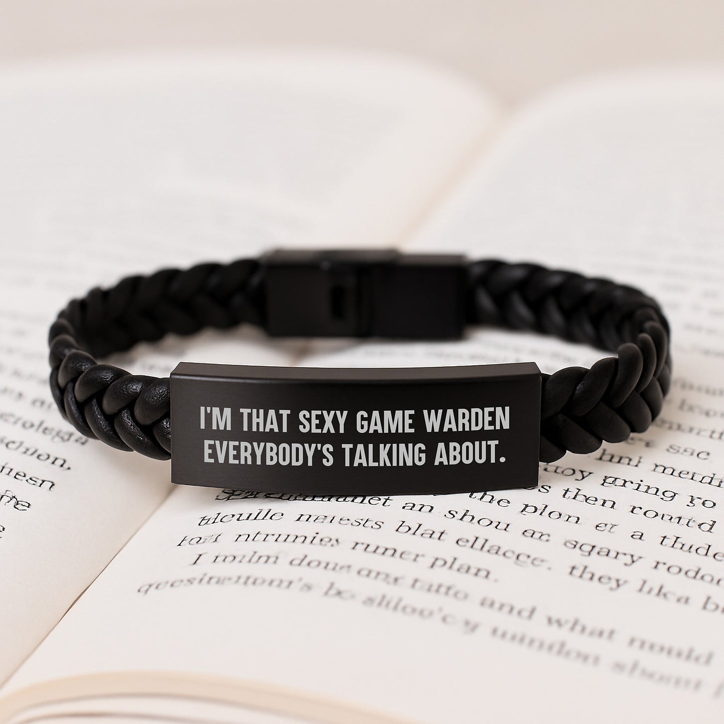 Sexy Game Warden Gifts from Men, Funny Game Warden Interlaced Leather Bracelet, Christmas Unique Gifts for Game Wardens - I'm That Sexy Game Warden Everybody's Talking About. - Image 3