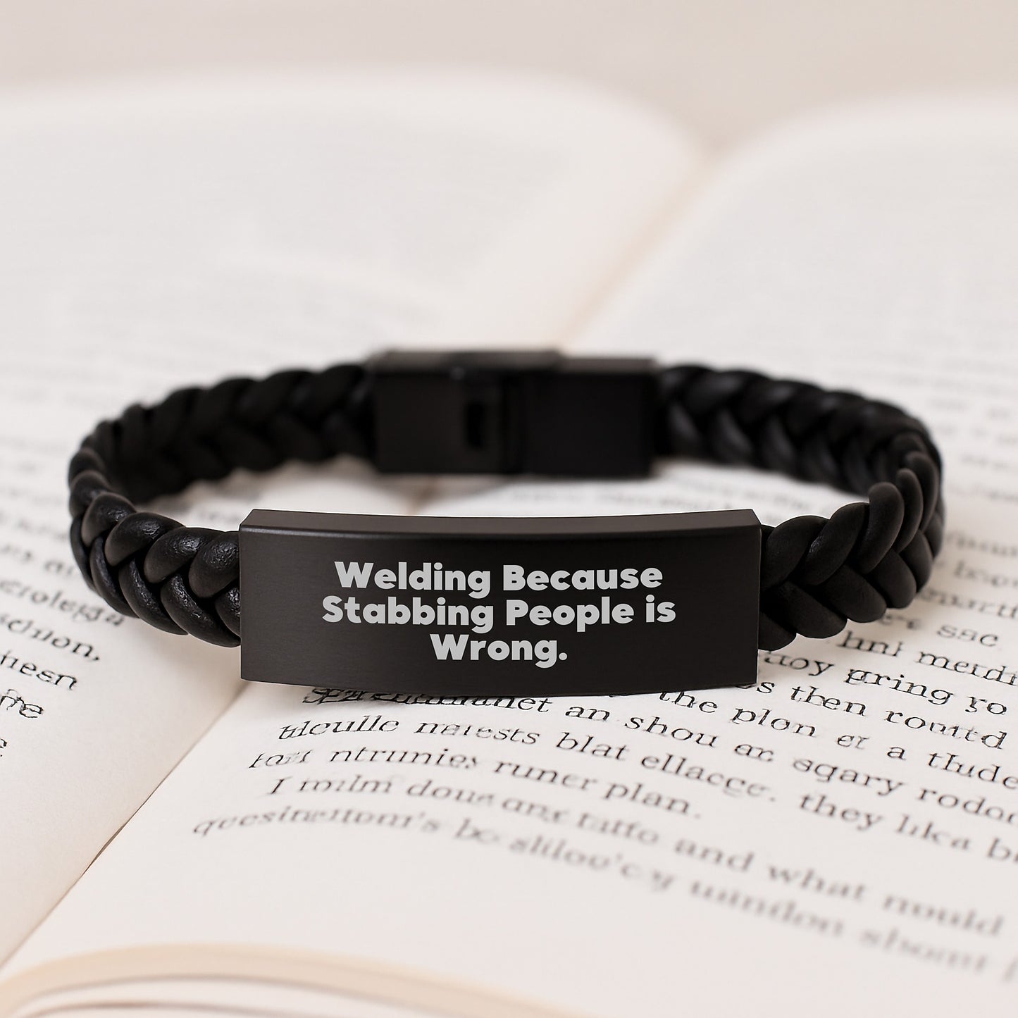 Welding Humor Interlaced Leather Bracelet, Funny Welding Gifts for Men Friends Coworkers, Christmas Unique Presents from Family - Image 3