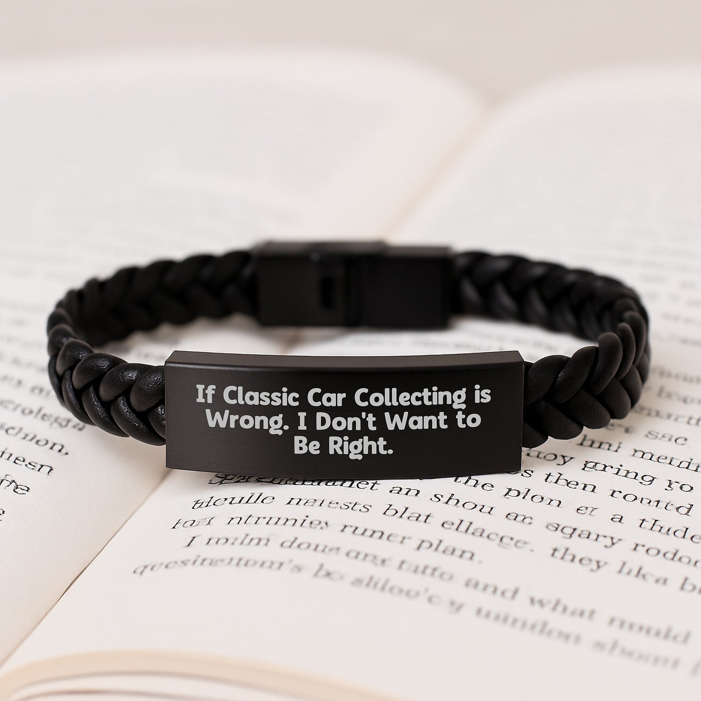 Funny Classic Car Collecting Gifts for Men - Interlaced Leather Bracelet Gifts from Dad to Classic Car Enthusiast - Christmas Unique Presents for Classic Car Collecting Friends - Image 3