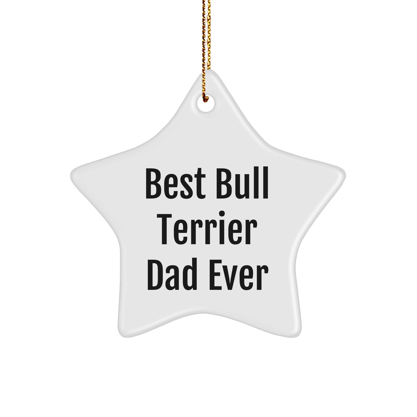 Bull Terrier Dog Star Ornament Gifts from Best Bull Terrier Dad Ever, Funny Christmas Star Ornament for Bull Terrier Dog Lovers, Gifts for Bull Terrier Dog Owners - Victory Thru Vision