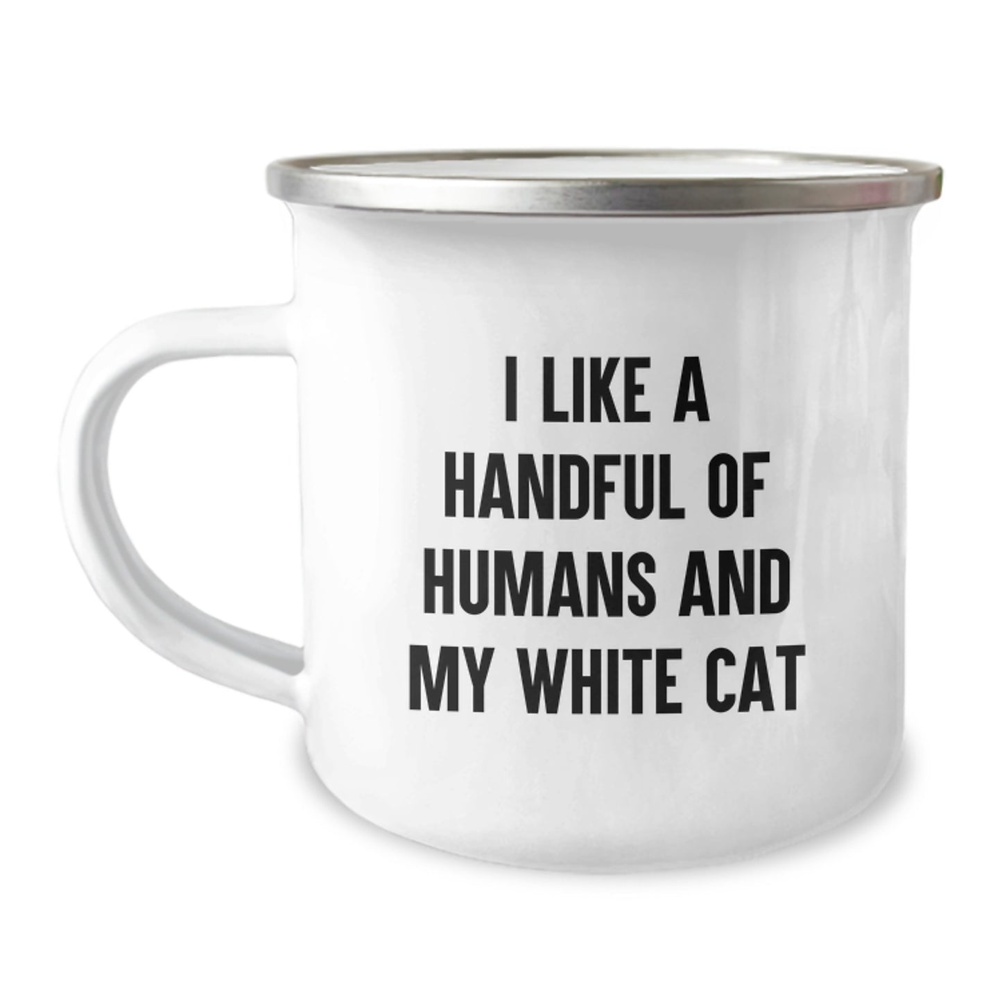 Funny White Cat Camping Mug Gifts from Friends for White Cat Lovers - Christmas Unique Mugs for White Cat Enthusiasts - Image 1