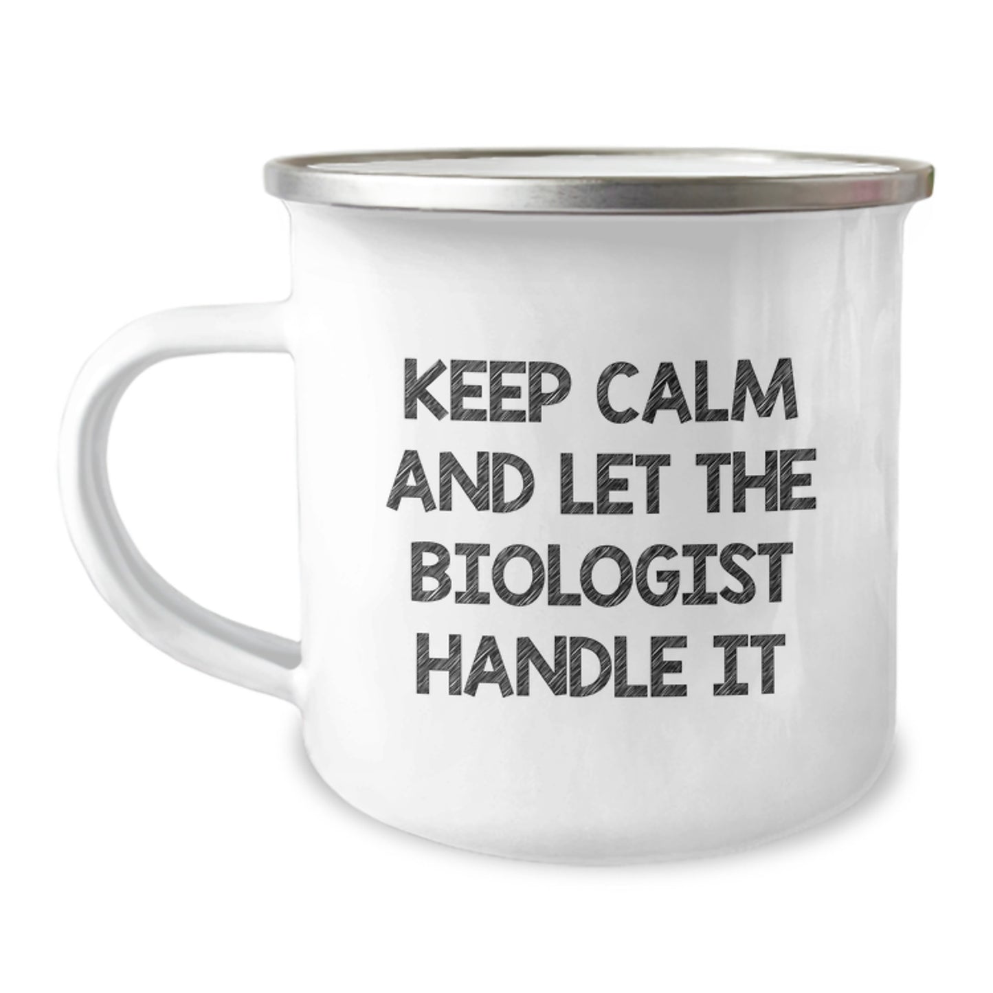 Funny Biologist Gifts for Him, Christmas Unique Presents from Friends, Camping Mug Quote 'Keep Calm And Let The Biologist Handle It' - Image 1