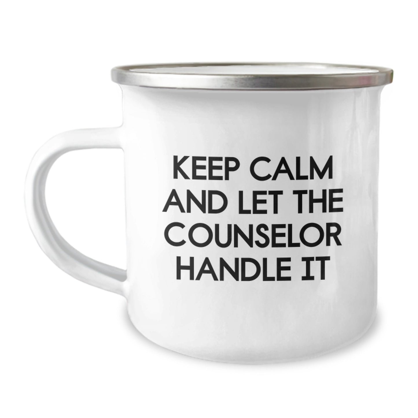 Funny Counselor Gifts from Men to Counselor Friends for Christmas Unique Gift Ideas - Keep Calm And Let The Counselor Handle It Camping Mug - Image 1