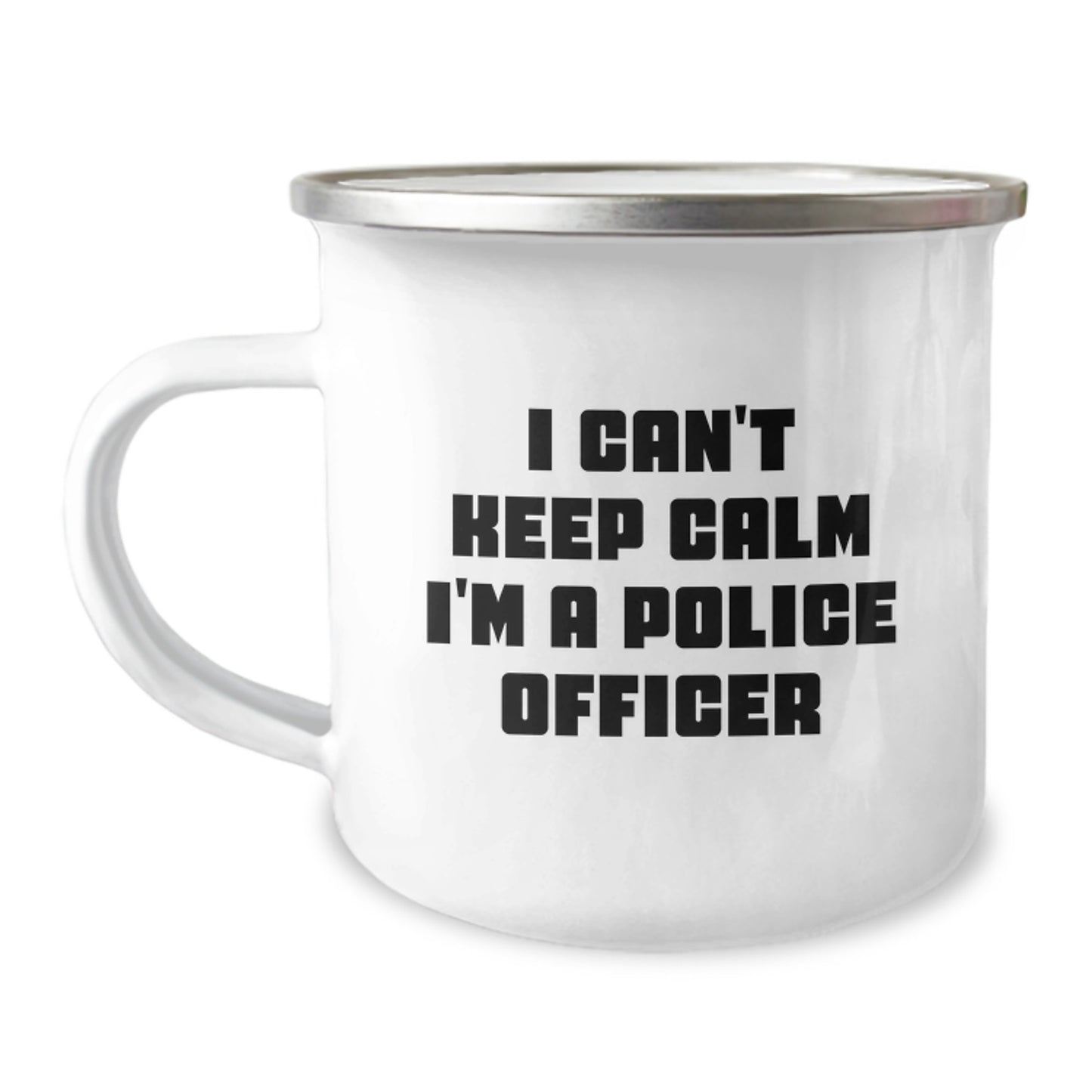 Funny Police Officer Gifts from Family, Unique Camping Mug for Men, I Can't Keep Calm I'm A Police Officer - Image 1