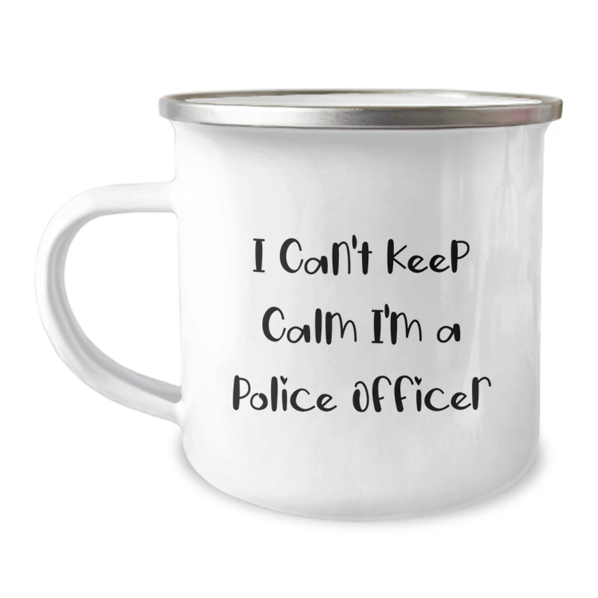 Camping Mug Funny Police Officer Gifts from Men to Family and Friends for Christmas Unique Presents - I Can't Keep Calm I'm A Police Officer - Image 1