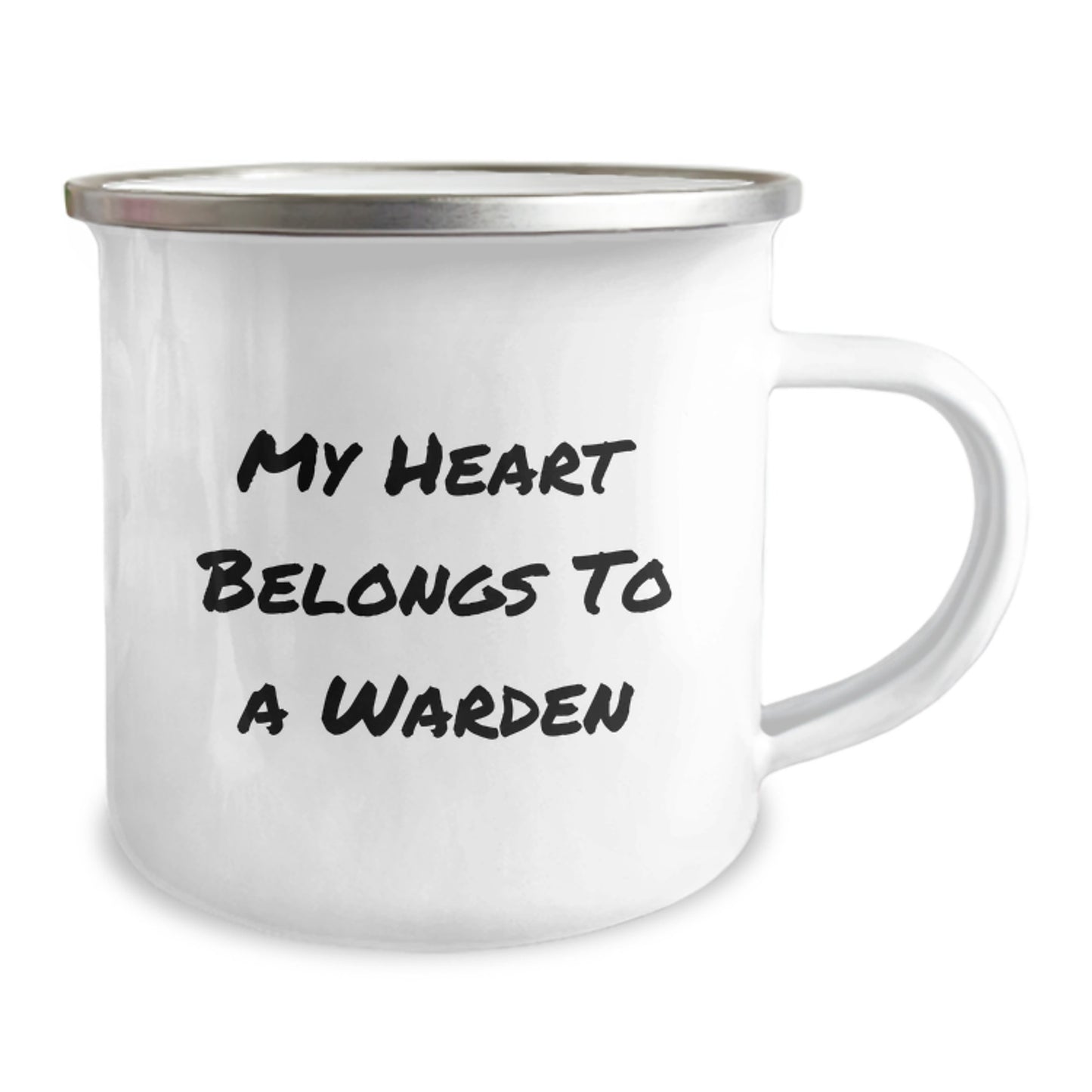 Funny Warden Gifts, My Heart Belongs To A Warden, Warden Camping Mug - Christmas Unique Gifts from Family to Warden - Image 2
