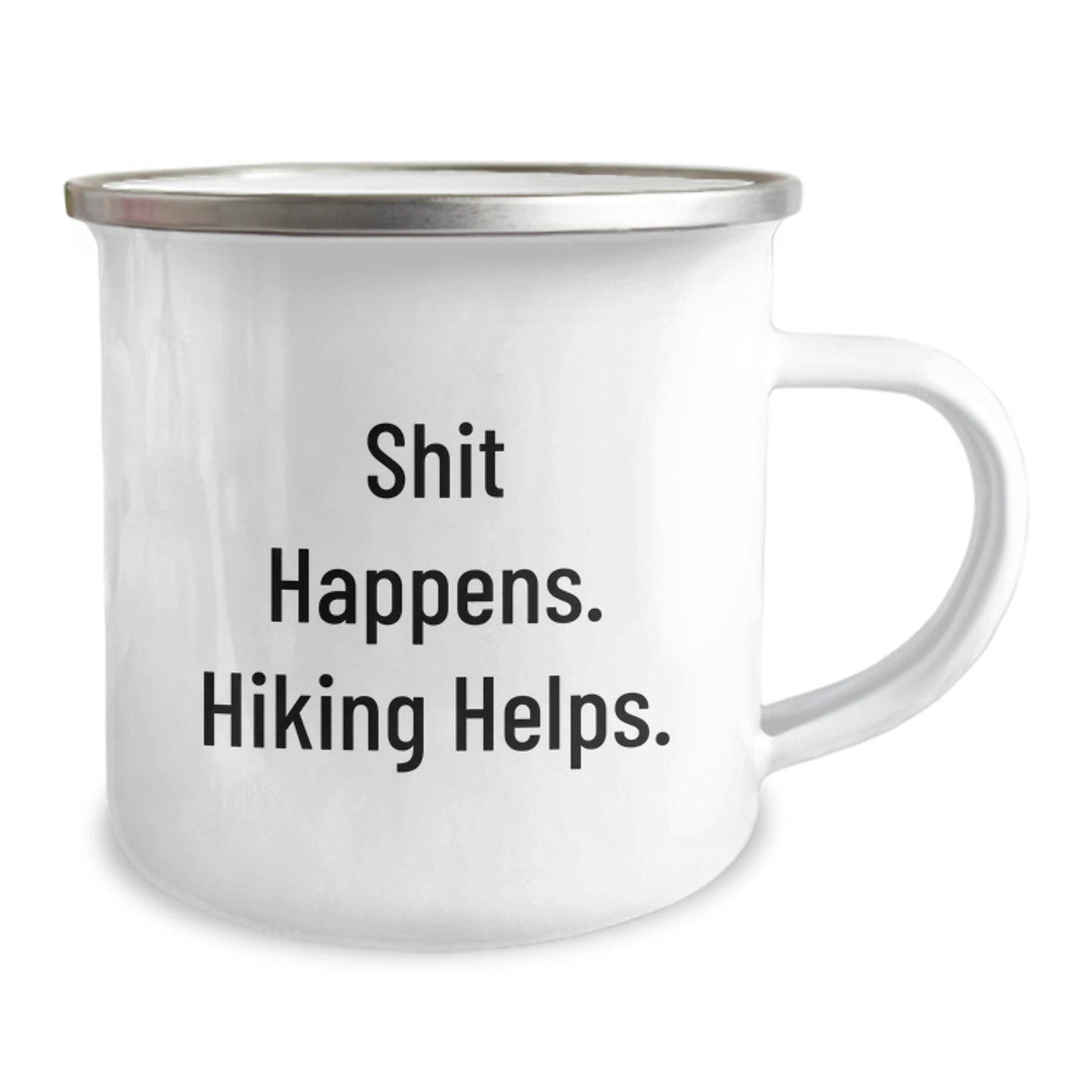 Gifts from Friends for Hiking Lovers - Shit Happens. Hiking Helps. Funny Camping Mug for Valentine's Unique Gifts - Image 2