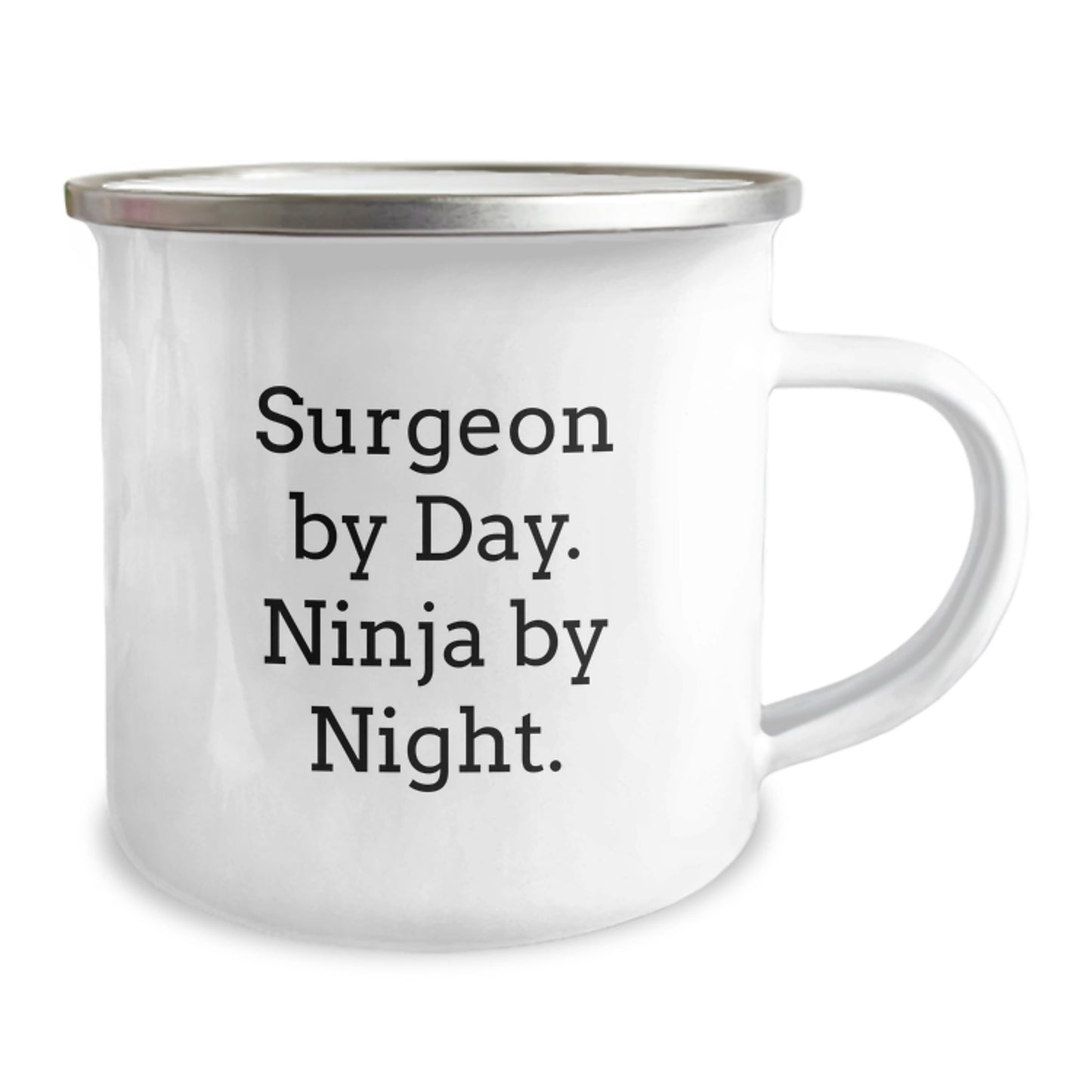 Gifts from Men for Surgeons, Funny Christmas Unique Surgeon Gifts, Surgeon By Day Ninja By Night Camping Mug - Image 2