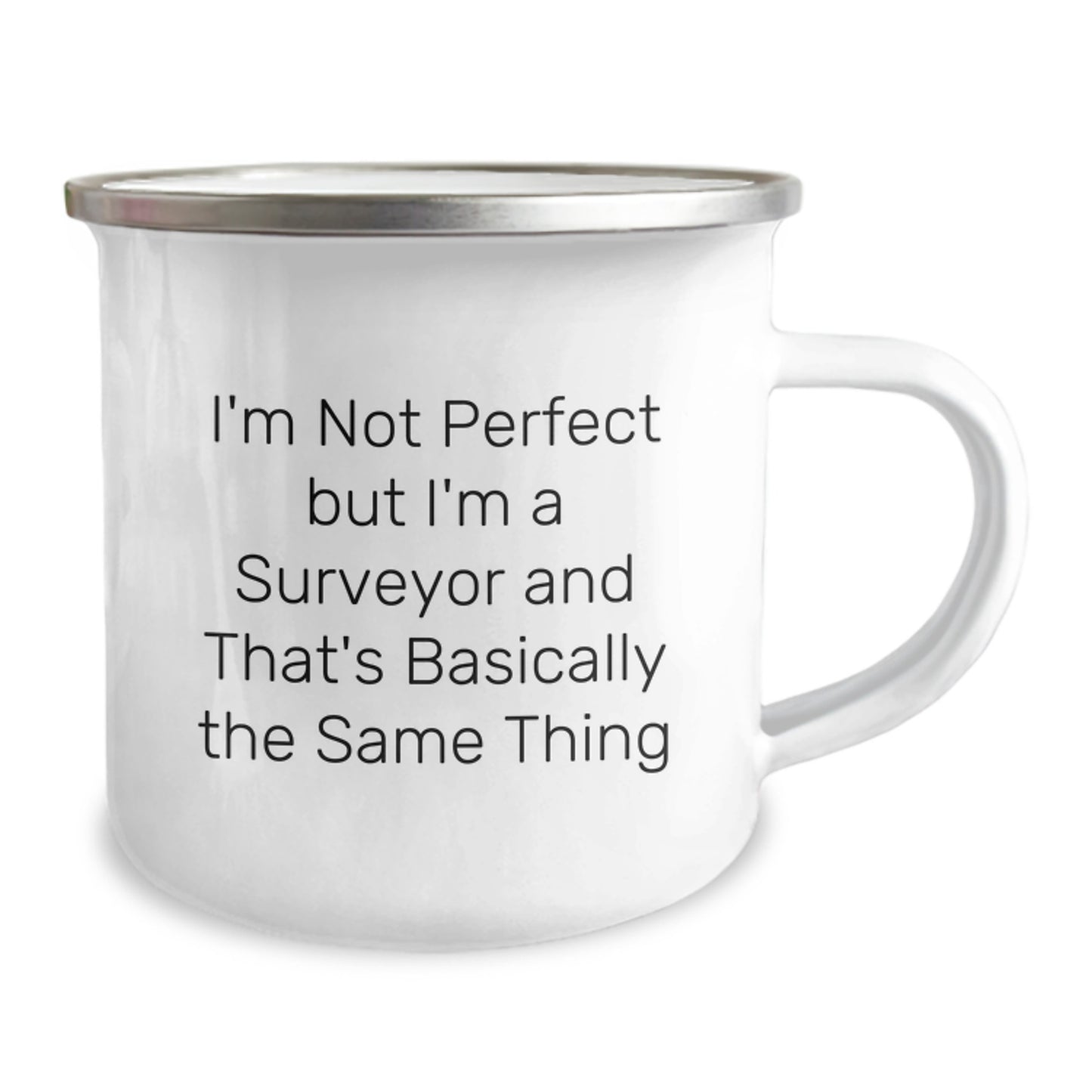Funny Surveyor Gifts from Friends, Men, or Family - 'I'm Not Perfect But I'm A Surveyor' Camping Mug for Christmas Unique Gifts for Surveyor - Image 2