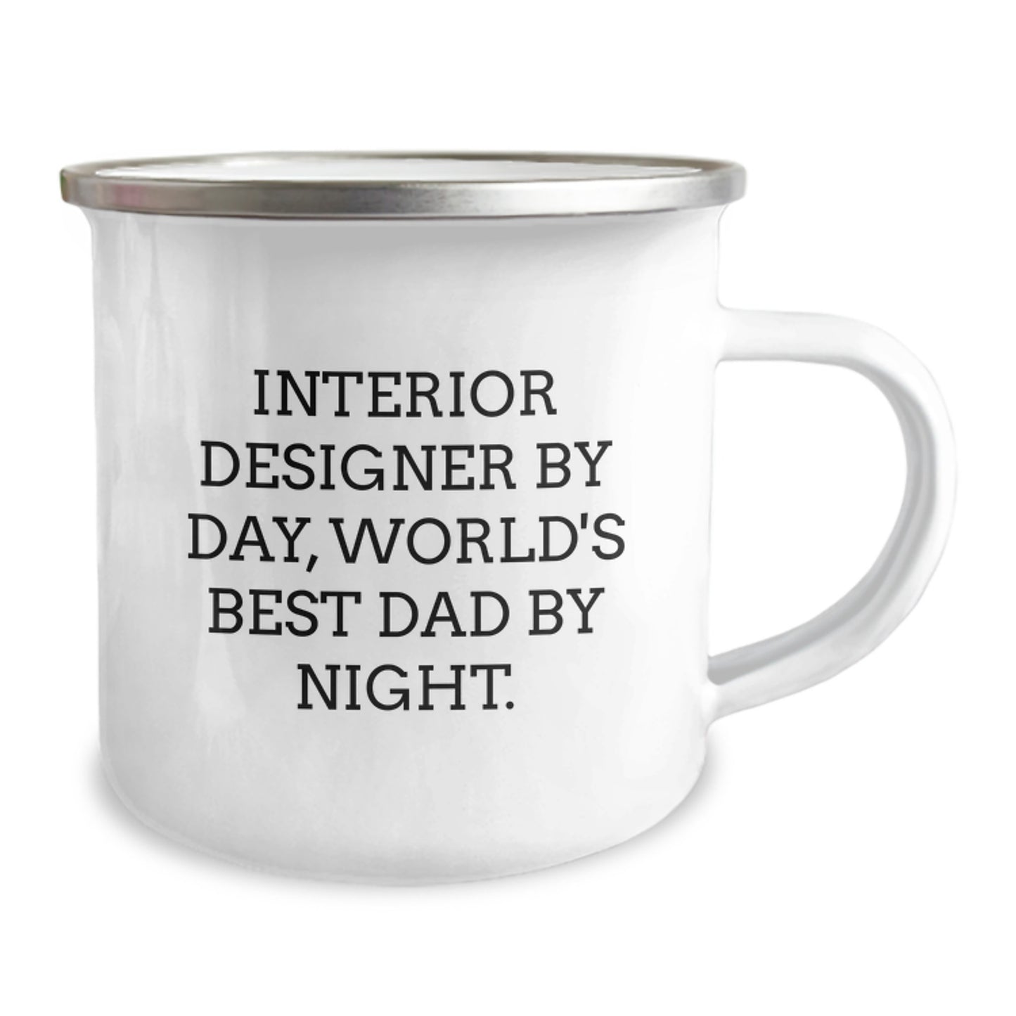Funny Interior Designer Gifts for Him, Camping Mug, 'Interior Designer By Day, World's Best Dad By Night' Quote, Unique Christmas Unique Gifts from Dad to Interior Designer Men - Image 2