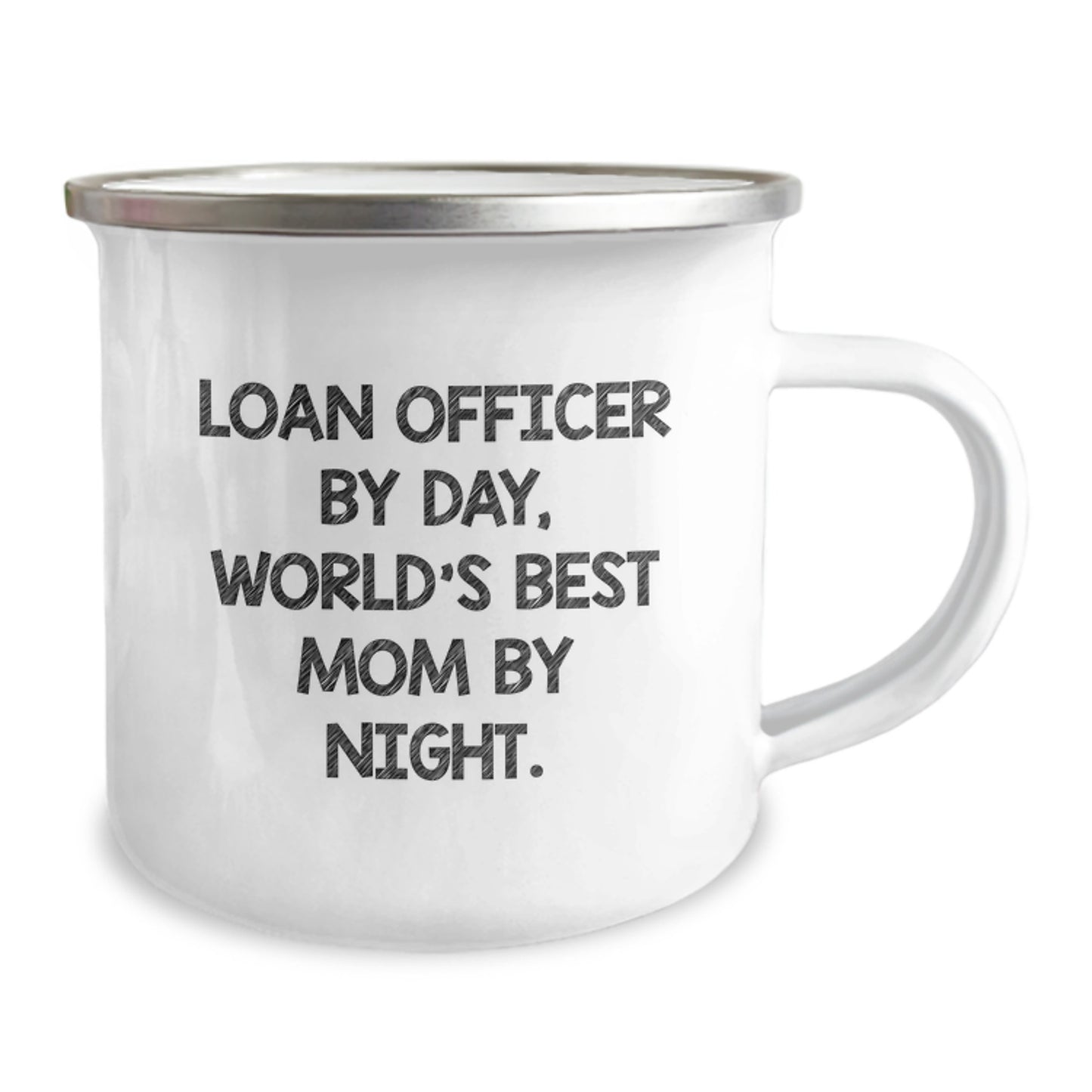 Funny Loan Officer Gifts for Men, Cute Christmas Unique Gifts from Mom, Loan Officer By Day World's Best Mom By Night Camping Mug - Image 2