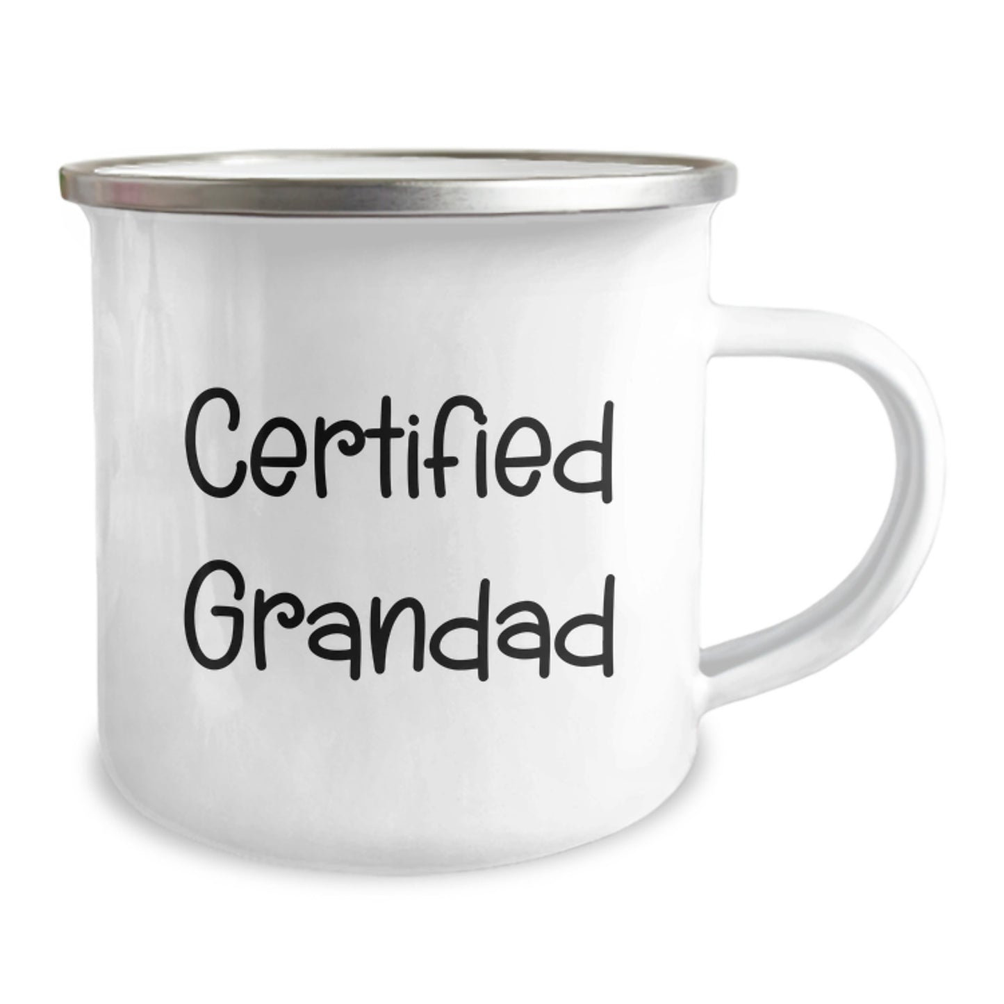 Funny Gifts from Family for Grandad Certified Grandad Camping Mug Stainless Steel with Enamel Finish - Image 2