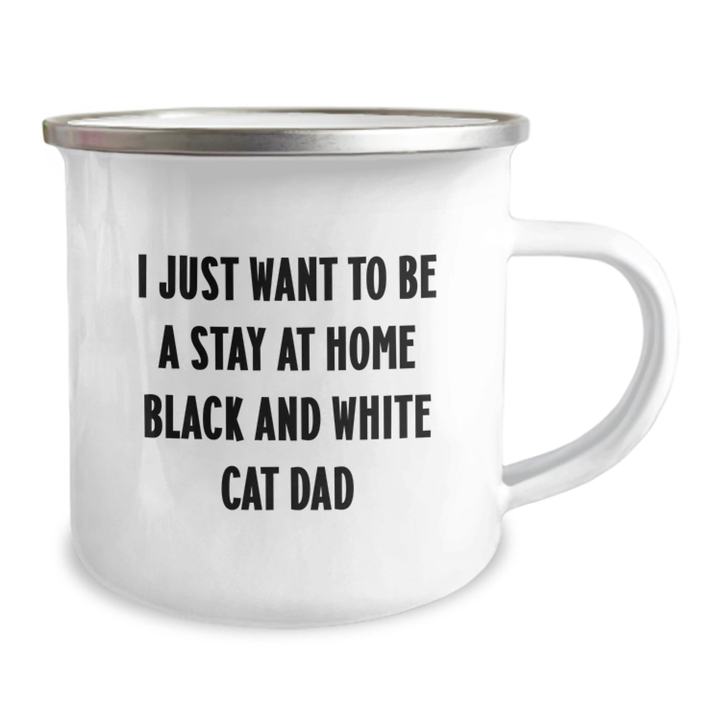 Funny Black and White Cat Dad Gifts for Him - Camping Mug, Great Christmas Unique Gifts from Family to Men - Image 2