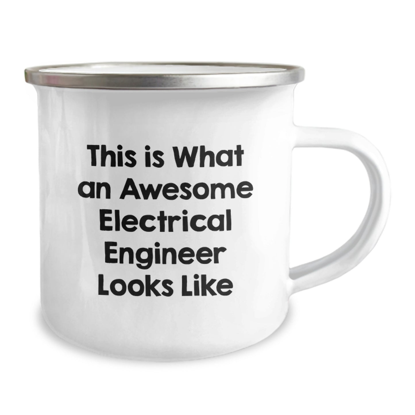 Gifts from Men to Electrical Engineer Friends, Valentine's Unique Mugs for Electrical Engineer, Quote This Is What An Awesome Electrical Engineer Looks Like Stainless Steel Camping Mug - Image 2