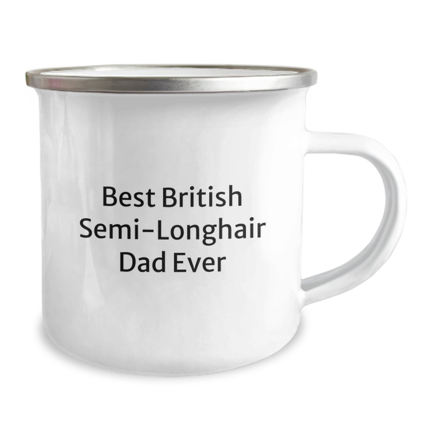 British Semi-Longhair Cat Dad Gifts from Men to Friends - Funny Quote Camping Mug, 12 oz Stainless Steel - Image 2