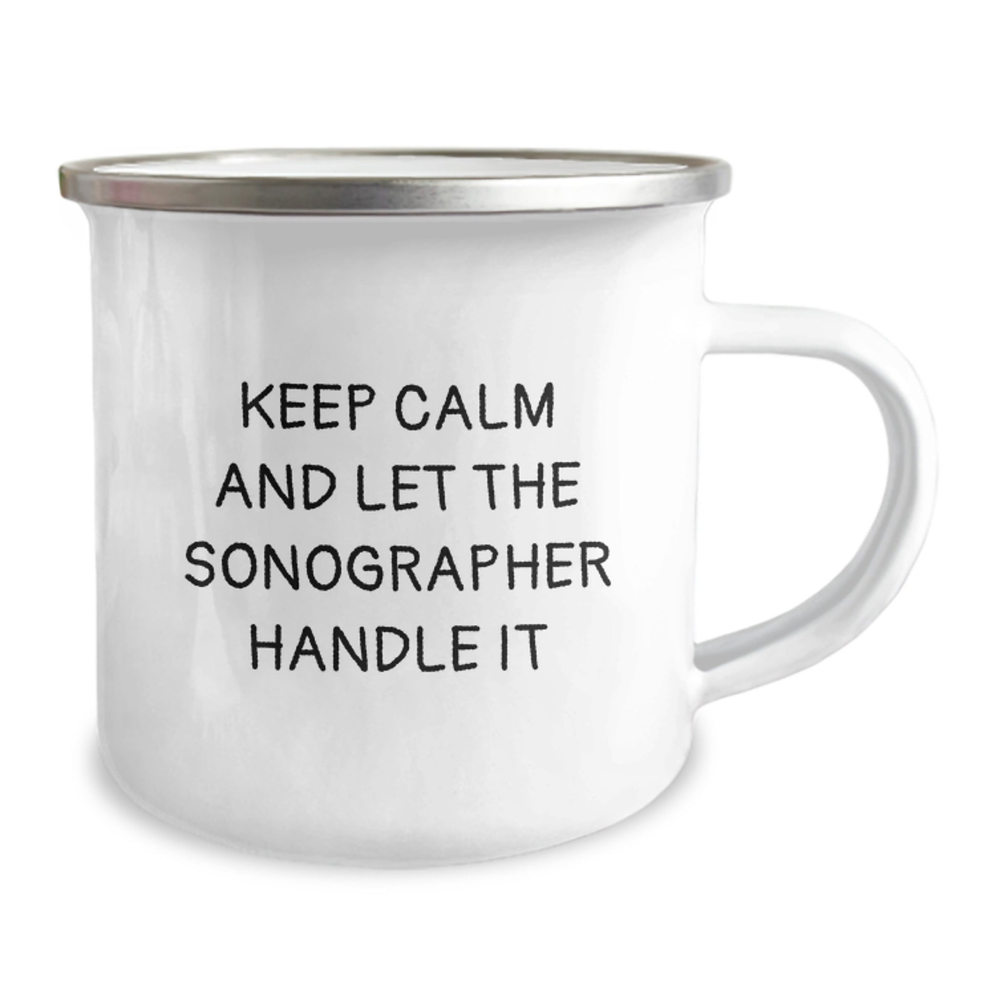 Funny Sonographer Gifts, Christmas Unique Gifts from Friends to Sonographer, Keep Calm And Let The Sonographer Handle It Insulated Camping Mug - Image 2