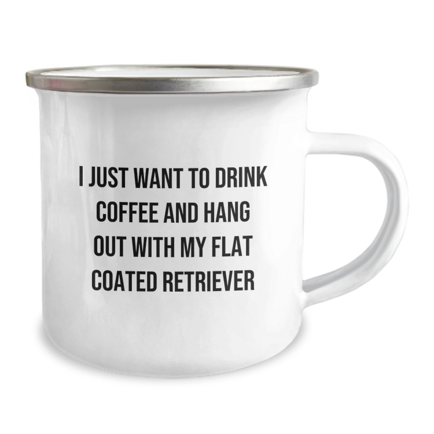 Funny Flat Coated Retriever Dog Gifts from Friends for Birthday - I Just Want To Drink Coffee And Hang Out With My Flat Coated Retriever Camping Mug - Image 2