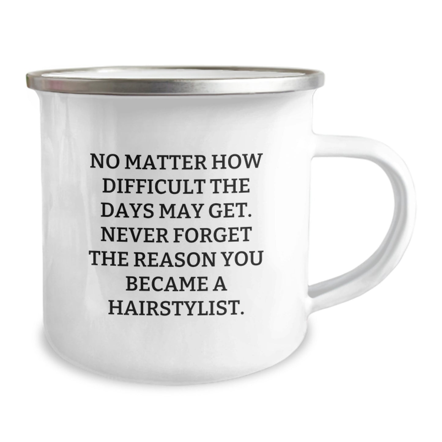 Funny Hairstylist Gifts from Men to Friends - Camping Mug with Inspirational Quote for Hairstylists on Christmas Morning - Image 2